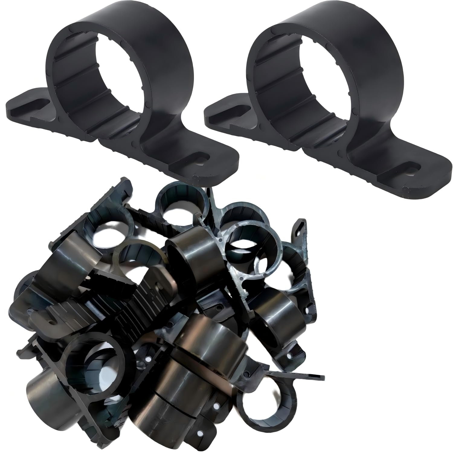 25 Pack 1 Inch Inch Pipe Supports Clamp, Suspension Clamp Pipe Clamps for Pex Copper CPVC(Black) (1inch)