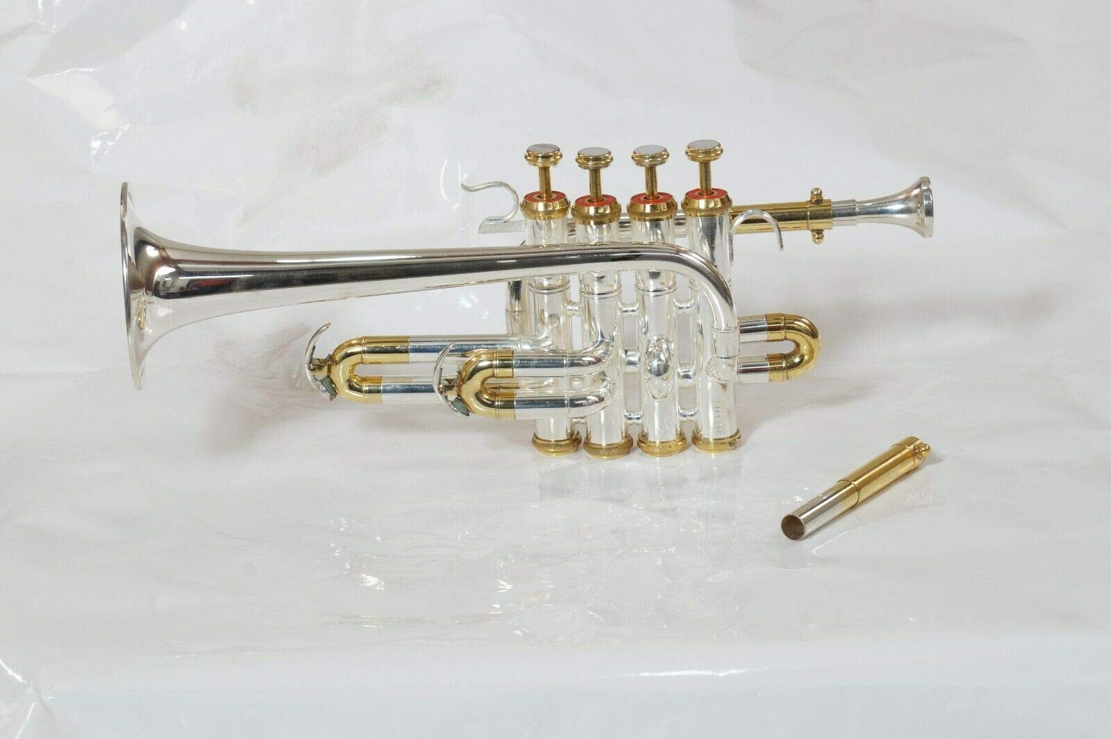 ADVIK Trompette Piccolo plaqué or et argent BB/A avec étui rigide et embouchure