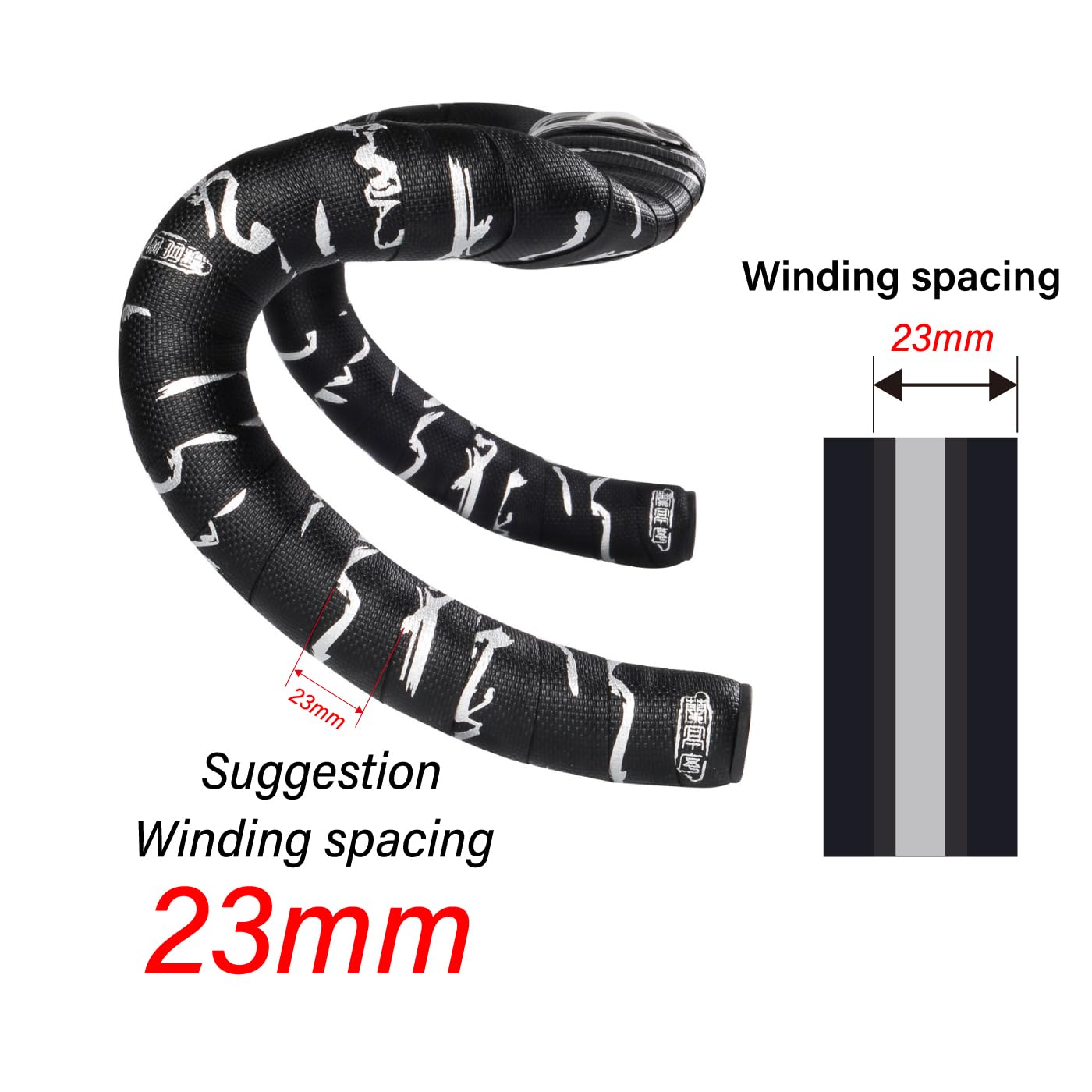Chooee Nastro per manubrio della bicicletta, 3 mm per barra della bici, superficie in silicone PU, rivestimento per manubrio della bici da strada.