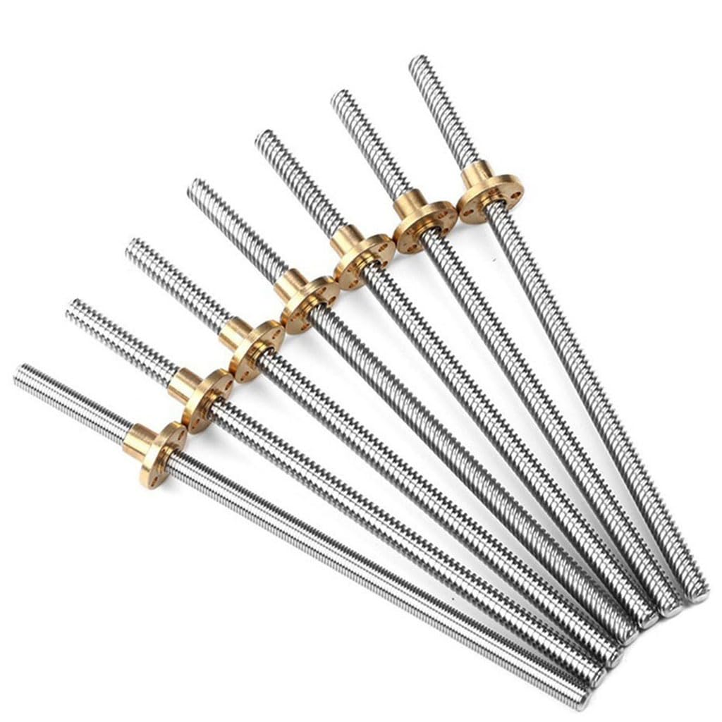 Piezas de impresora 3D con tornillo de avance T8, 100mm, 150mm, 300mm, 550mm, 600mm de largo, 1/2/4/8/10mm, 1 Uds.(Lead 1mm,250mm)
