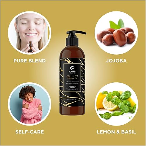Miniatura 9 de Maple Holistics Kit de aceite de masaje – Aceite de lavanda de aromaterapia de 16 onzas líquidas para parejas más aceite de celulitis con aceites