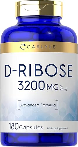 Carlyle Cápsulas de D-Ribosa | 3200 mg | 180 píldoras | Fórmula avanzada | Suplemento sin OMG, sin gluten