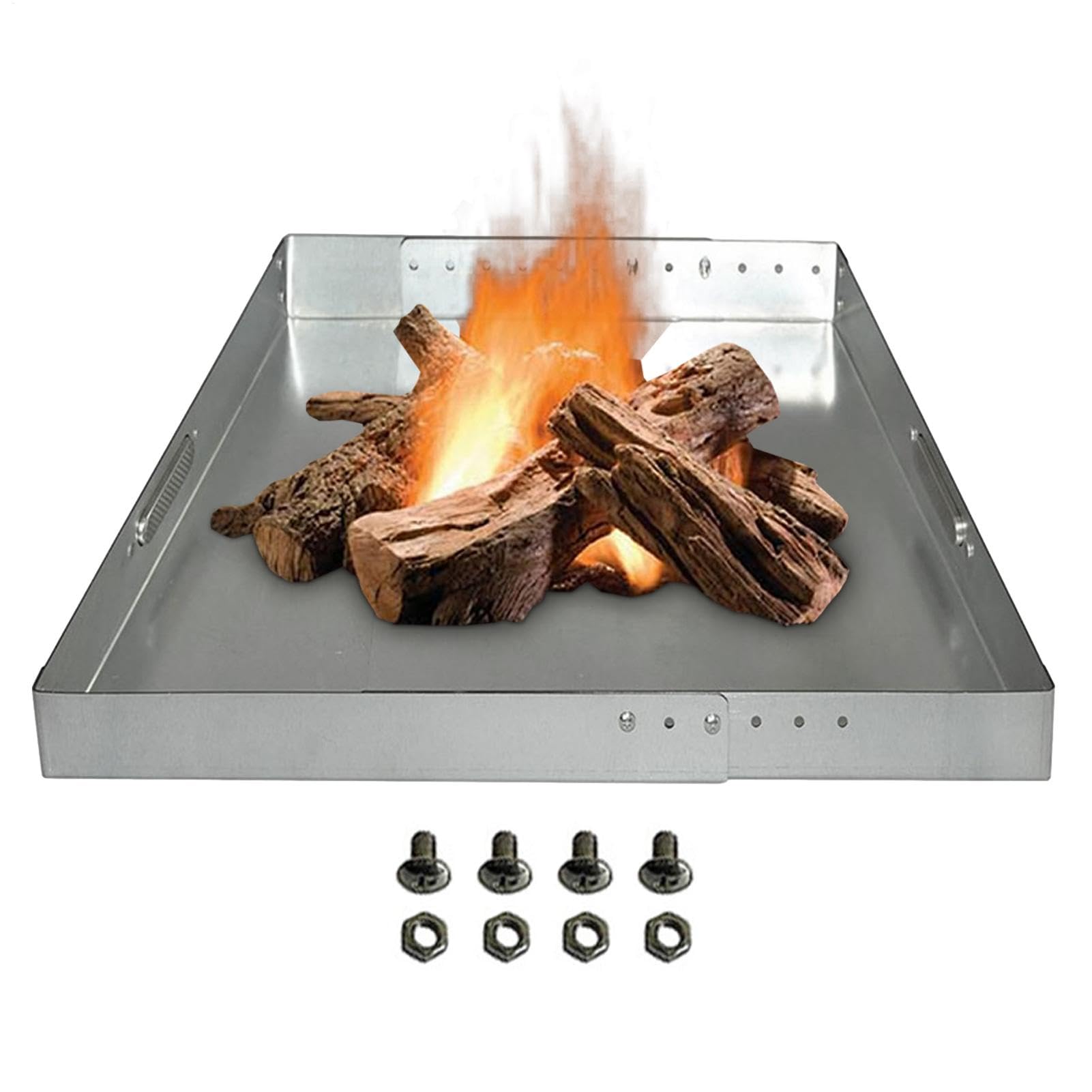 Bandeja de chimenea, bandeja de cenizas de chimenea - Soporte de emprendería de acero con paquete de asquerosos con paquete de tornillo | Accesorios para el lugar para el hogar del hogar resistente al