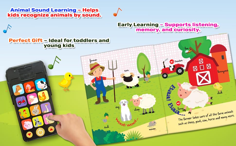 Image of Sound Book | Interactive Musical Board Book for Toddlers | Fun and Educational Noisy Book for Toddlers (Farm)