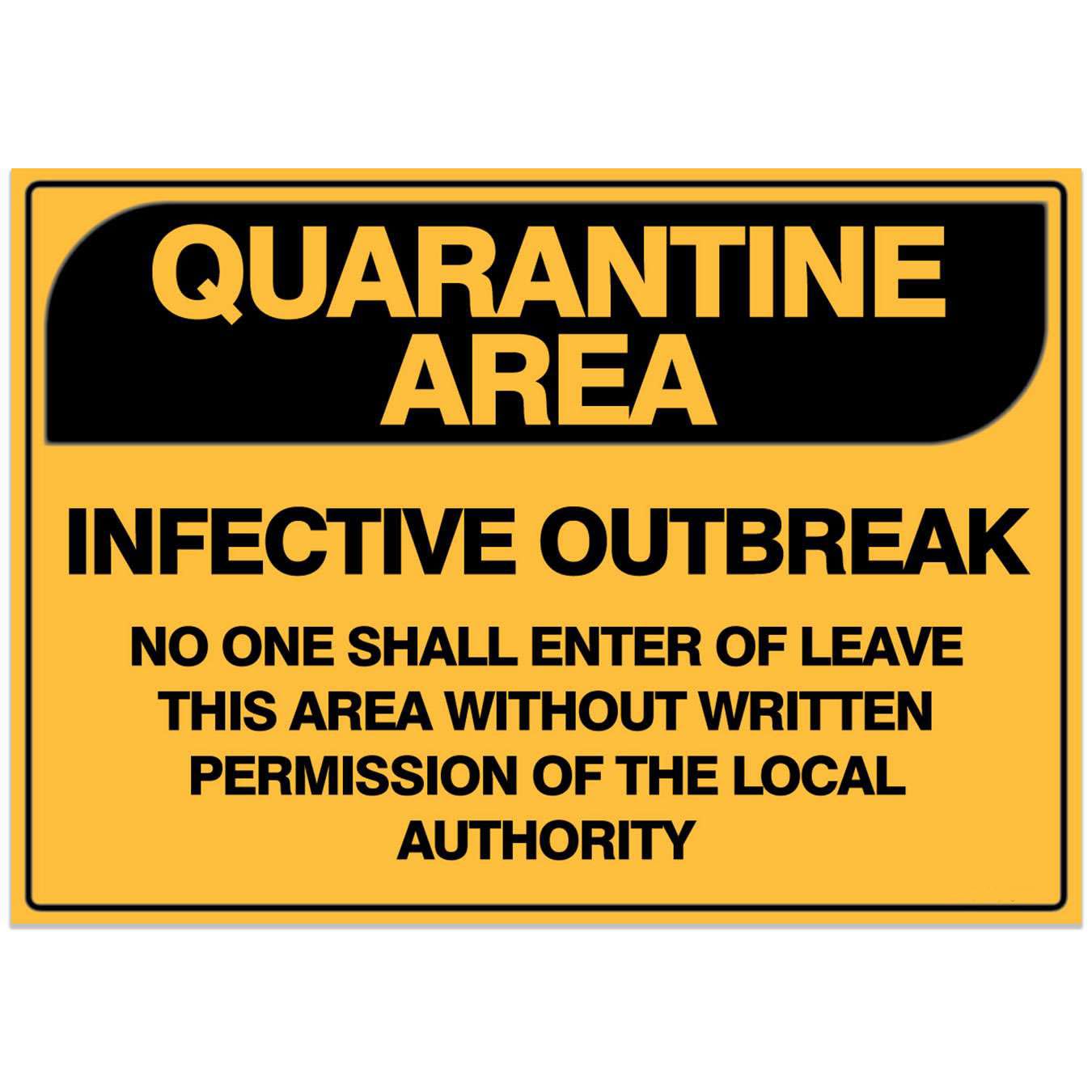 Quarantine Safety Sign - QUARANTINE AREA Infective Outbreak Metal Tin Sign 8 x 12 inch for Industrial & Commercial