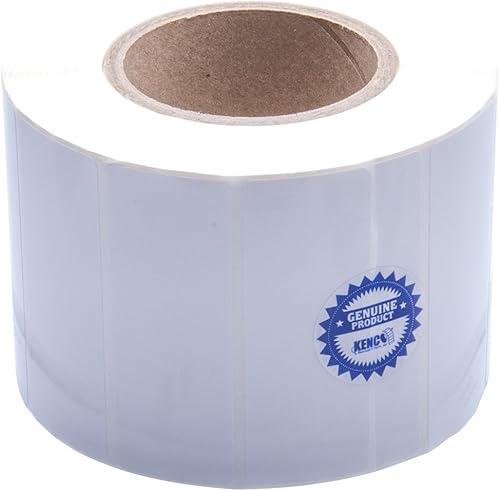 Kenco Etiquetas de inyección de tinta prémium de 4 x 1,5 rectangulares de alto brillo para inyección de tinta alimentadas por rollo. Compatible con