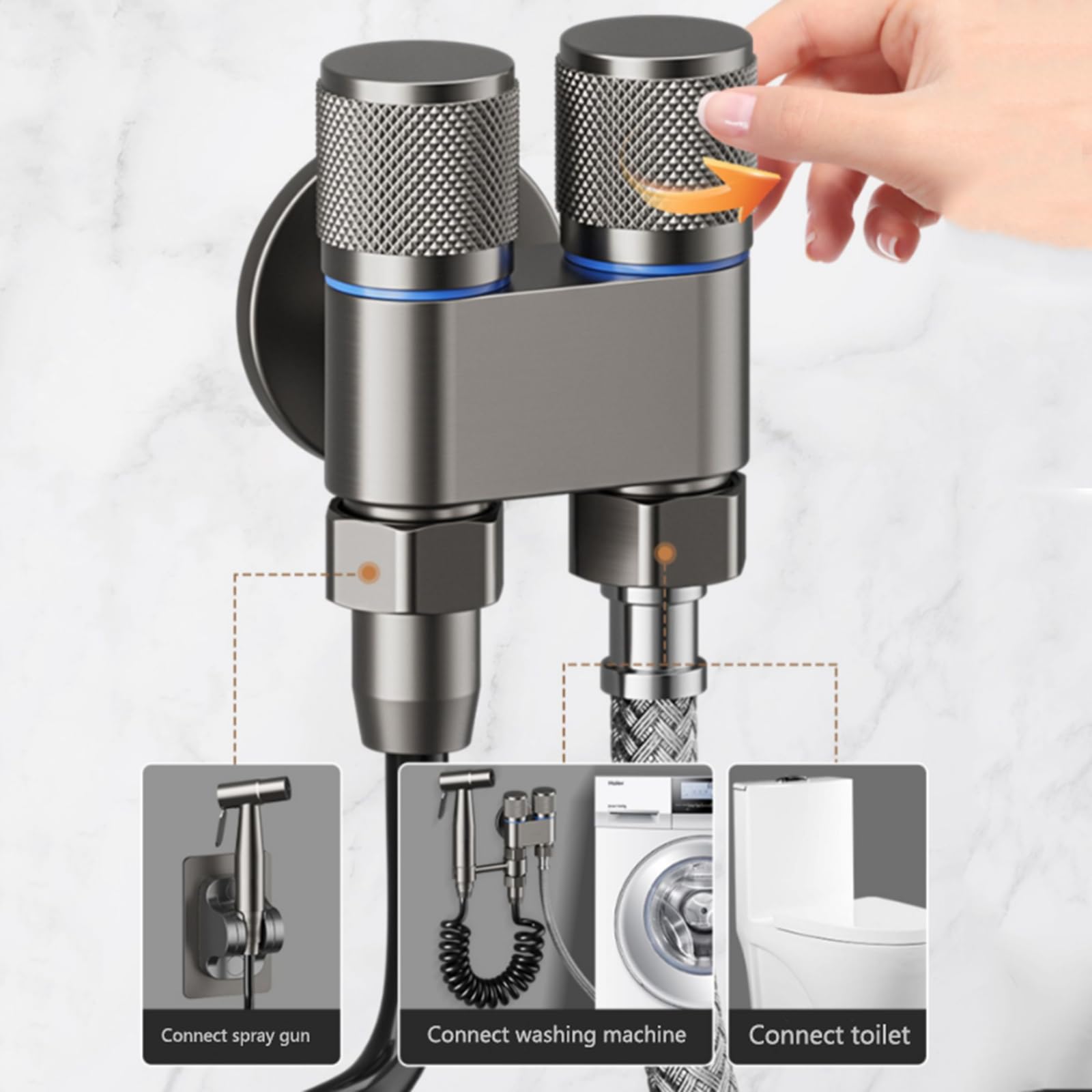 Kit tubo doccia bidet – 2,5 m con staffa girevole – elegante aggiornamento del bagno e igiene essenziale per una facile pulizia