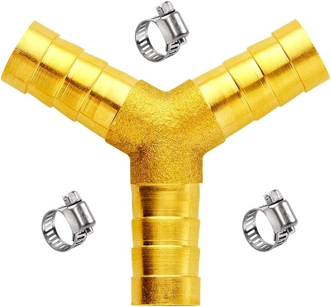 Metaltee Brass 3/4" Hose Barb Y Shape Barbed Fitting 3 Way Wye Splitter