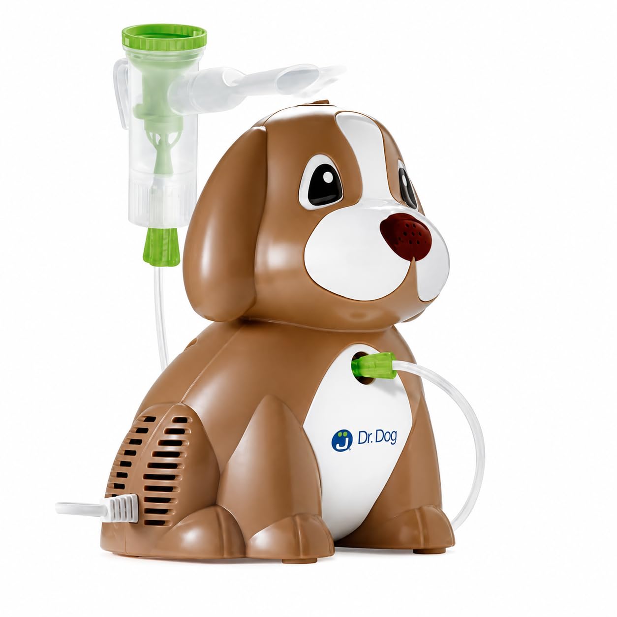 J BIMBI Dr. Dog Brown Aerosol Pediatrico per Bambini, Nebulizzatore Cagnolino Silenzioso per Aerosolterapia | Ideale per i bambini