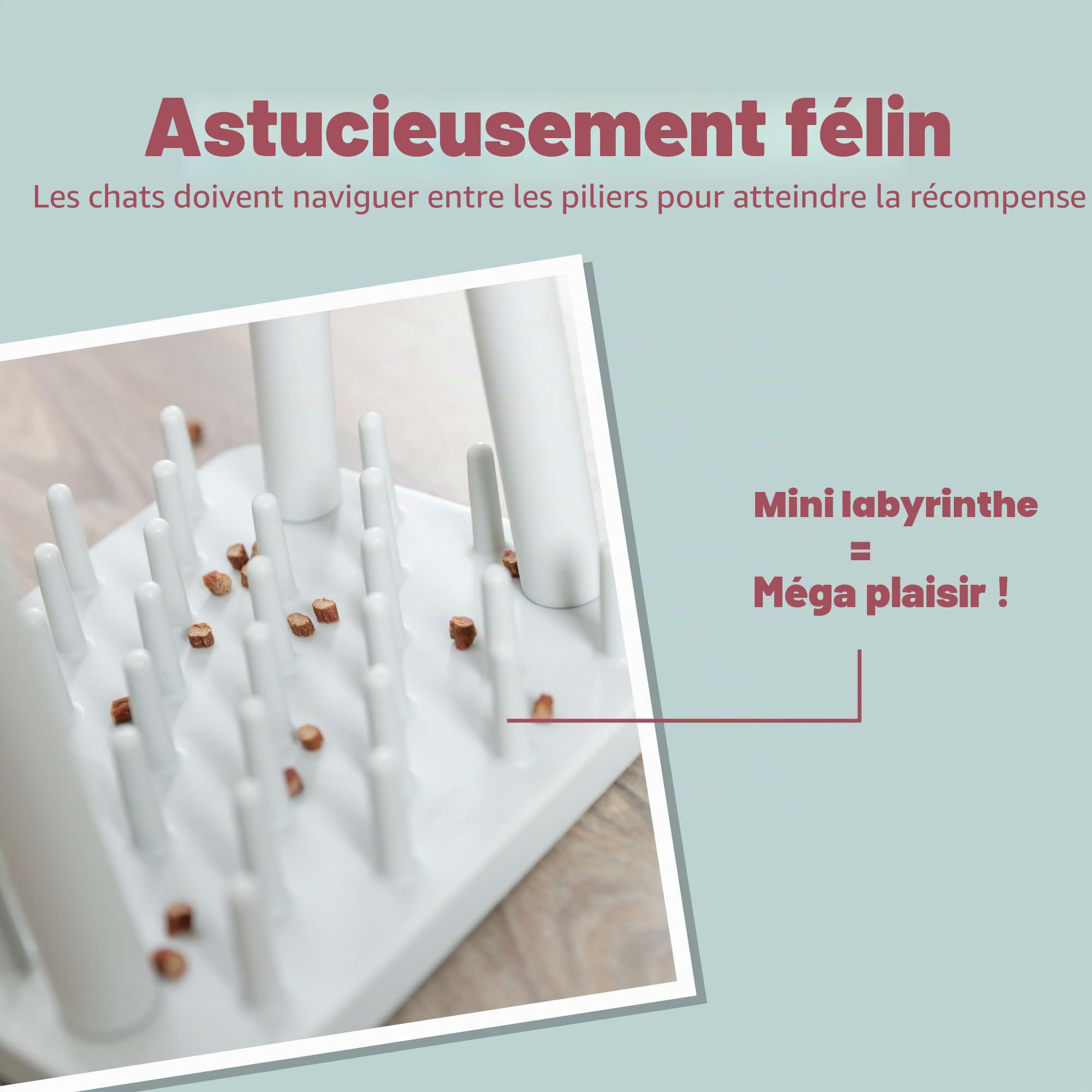 TRIXIE jouet interactif pour chat Cat Activity Turn Around – jeu d'intelligence & de stratégie pour stimuler l'esprit & l'apprentissage par le jeu, 22x33 cm, respectueux des animaux