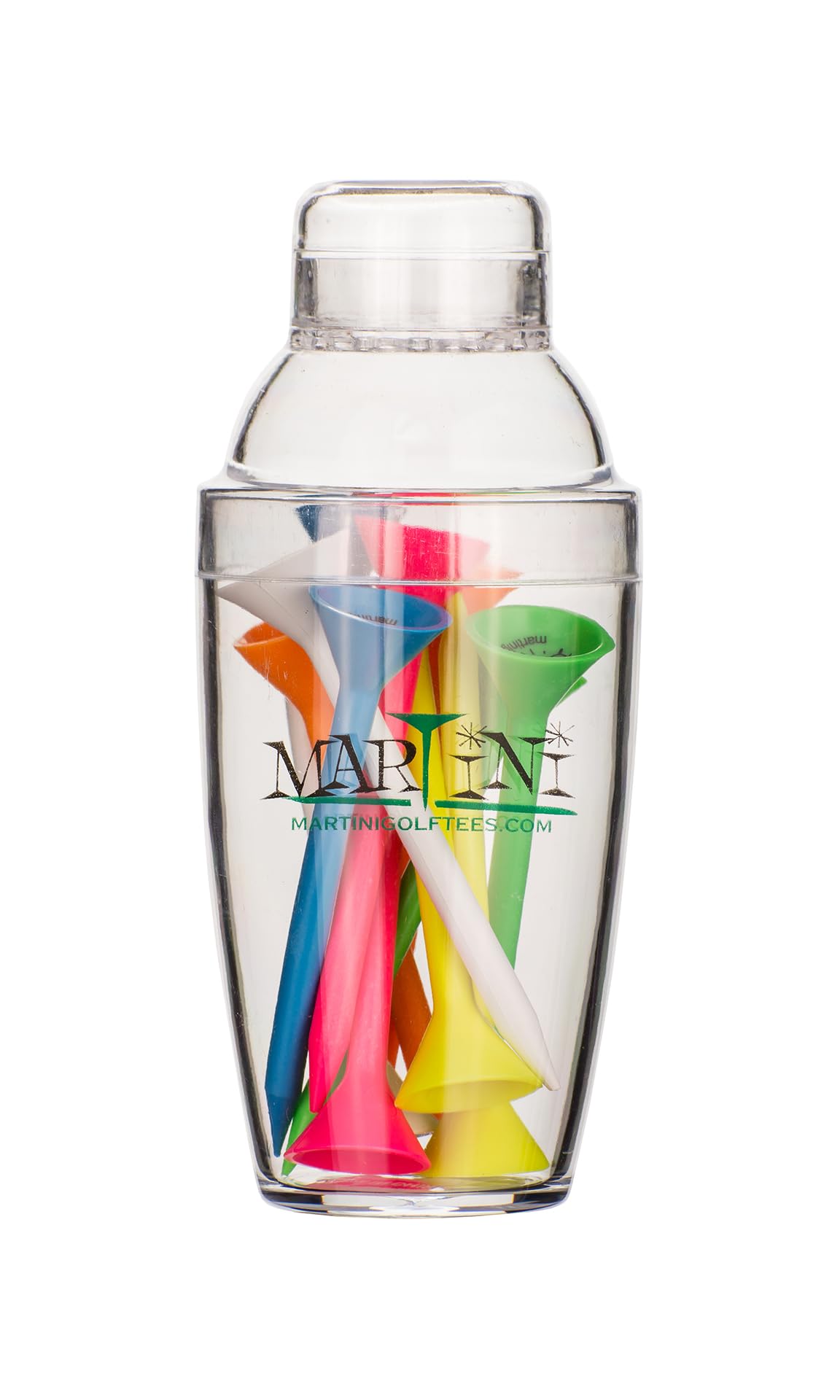 ProActive Sports Martini Golf Mini Shaker with 3-1/4" Durable Plastic Tees 12-Pack of Assorted Colors