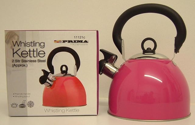 Whistling Kettle 2.5 Litre Stainless Steel Pink