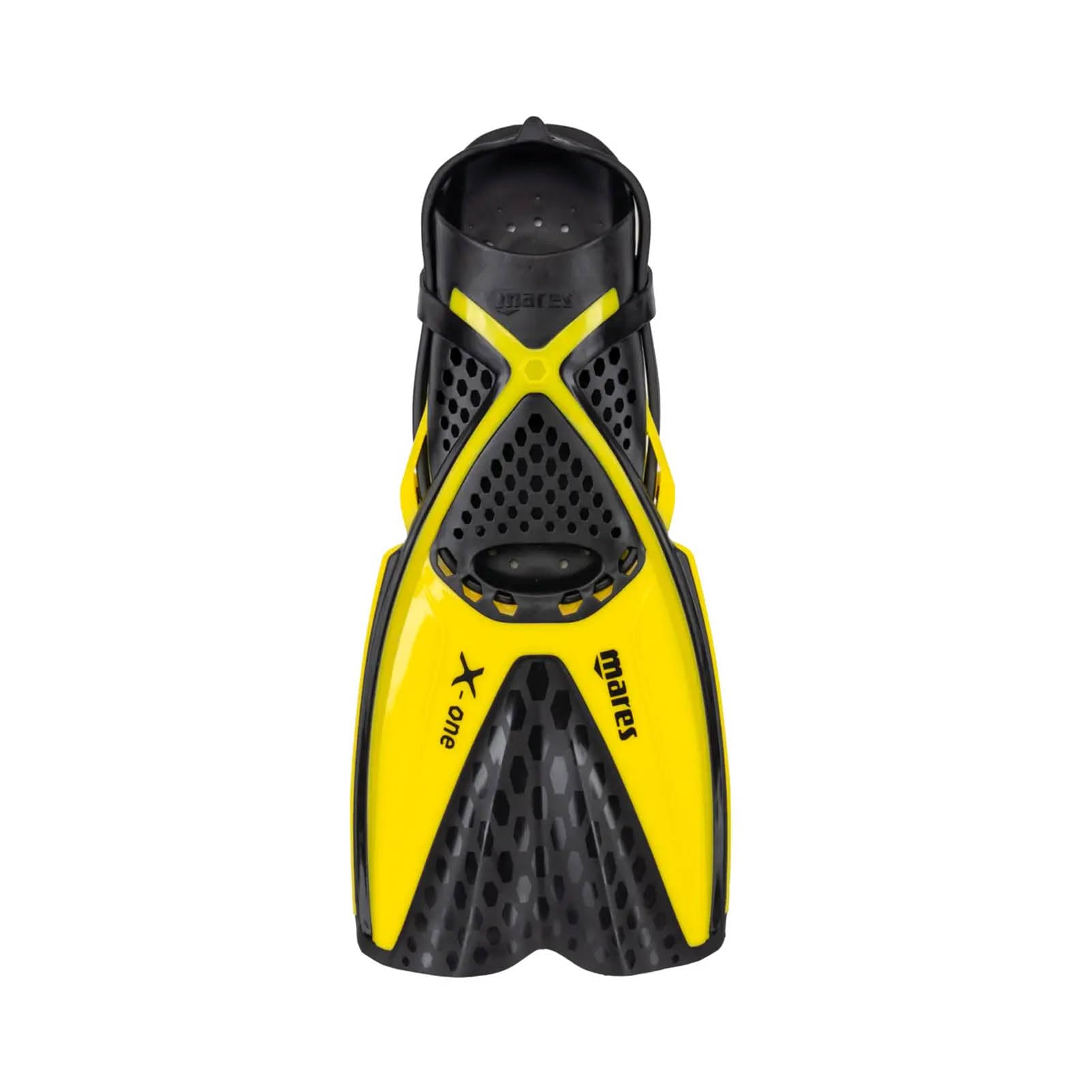 Mares X-One - Pinne snorkeling corte e leggere, scarpetta aperta forata, tecnologia Channel Thrust, ideali per viaggi e immersioni tropicali
