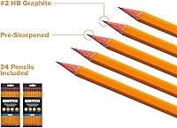 Vista 4 de Bostitch Office Premium - Lápices #2, madera de cedro americano, preafilados, grafito HB, paquete de 24 unidades (BACP12Y-2PK)