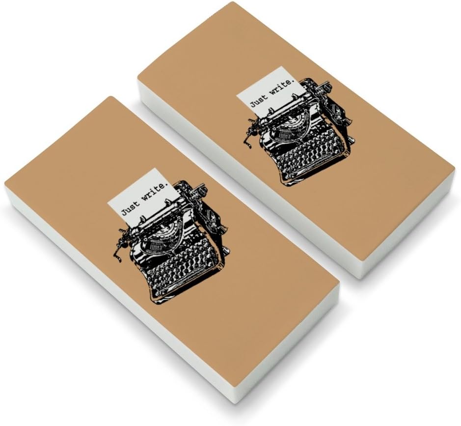 Just Write Antique Typewriter Writer Author Eraser Set of 2