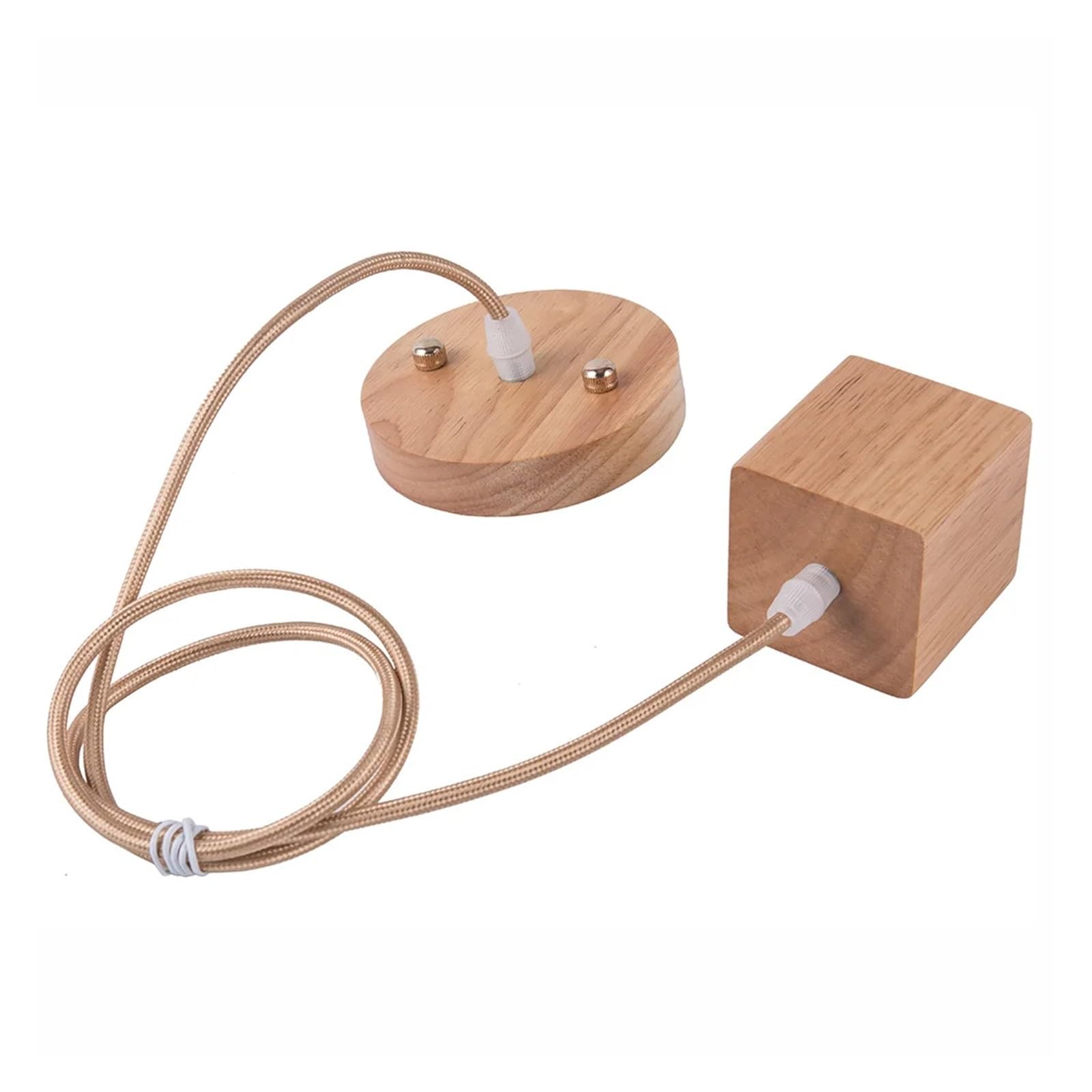 Drewniana kwadratowa podstawa lampy Led E27 Oprawka lampy Vintage Retro żarówka wisząca śruba E27 gniazdo wanglan (Size : 7W Warm white Bulb)