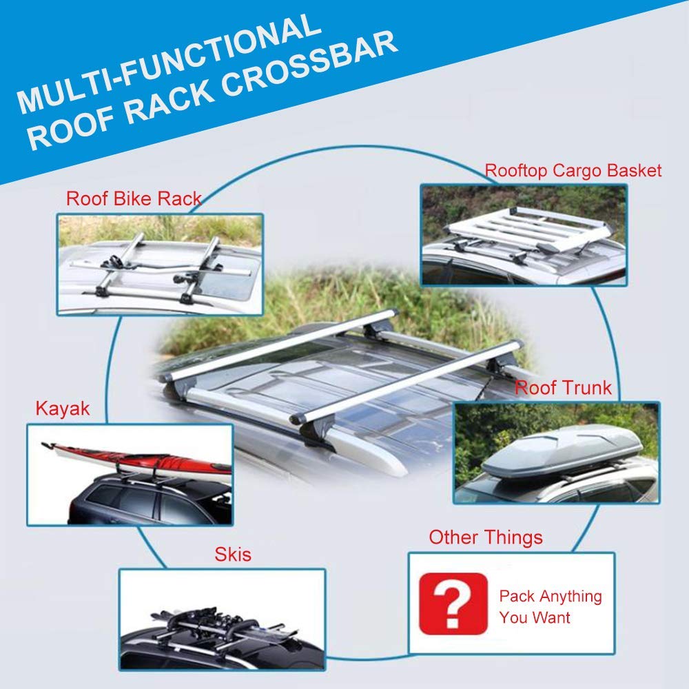 Buy ECCPP Adjustable 54" Roof Rack Cross Bars Luggage Cargo Carrier