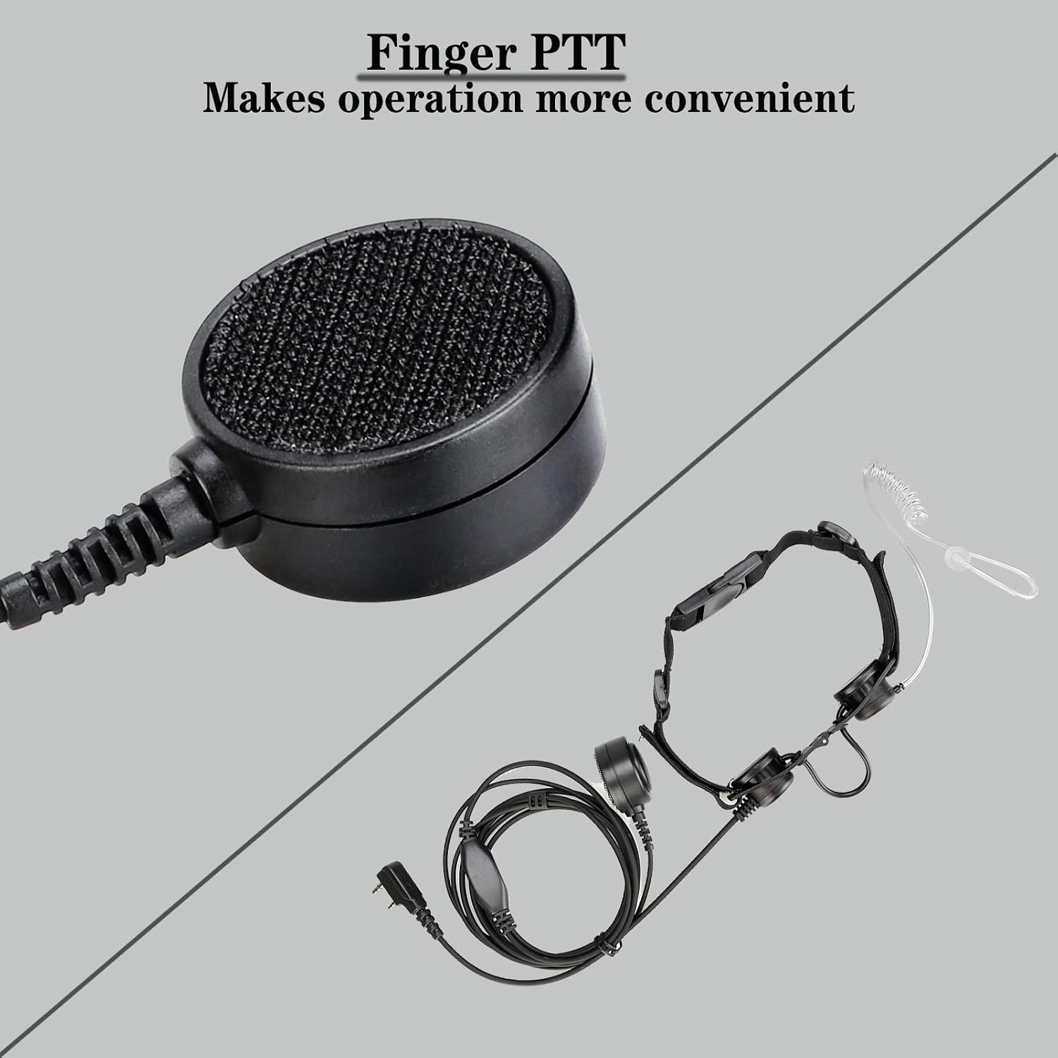 Retevis Adjustable Throat Mic Walkie Talkies Earpiece, Acoustic Tube, 2 Pin, for RT22 RT68 RT21 H-777 RT27 RT86, Compatible with BAOFENG UV-5R, Pxton 2 Way Radio, Two Way Radio Headset(1 Pack)