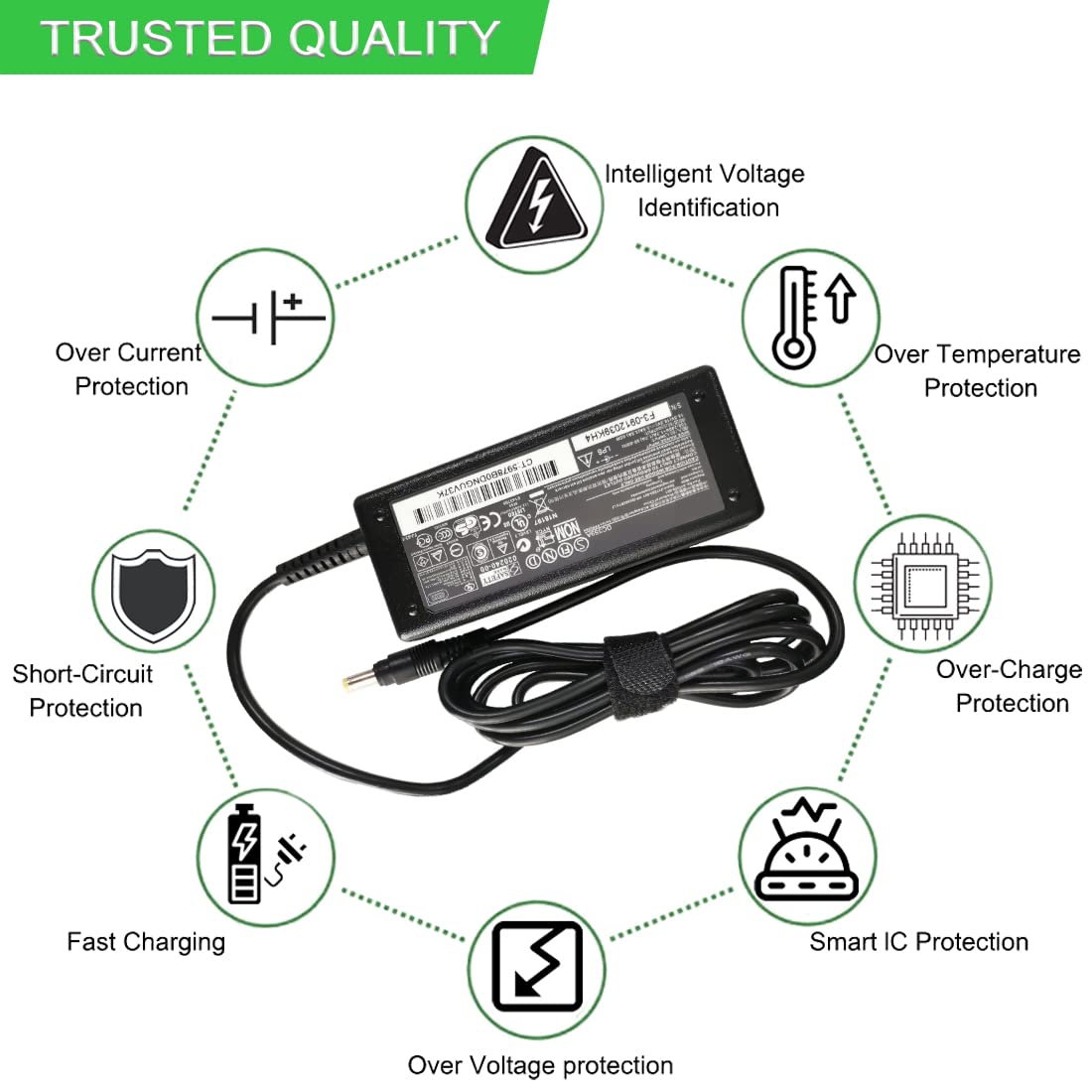 Alimentatore Caricabatterie XITAIAN 18.5V 3.5A 65W Con Connettore 4.8x1.7mm Per HP Compaq Pavilion Serie 500 600 610 620 630 640 650