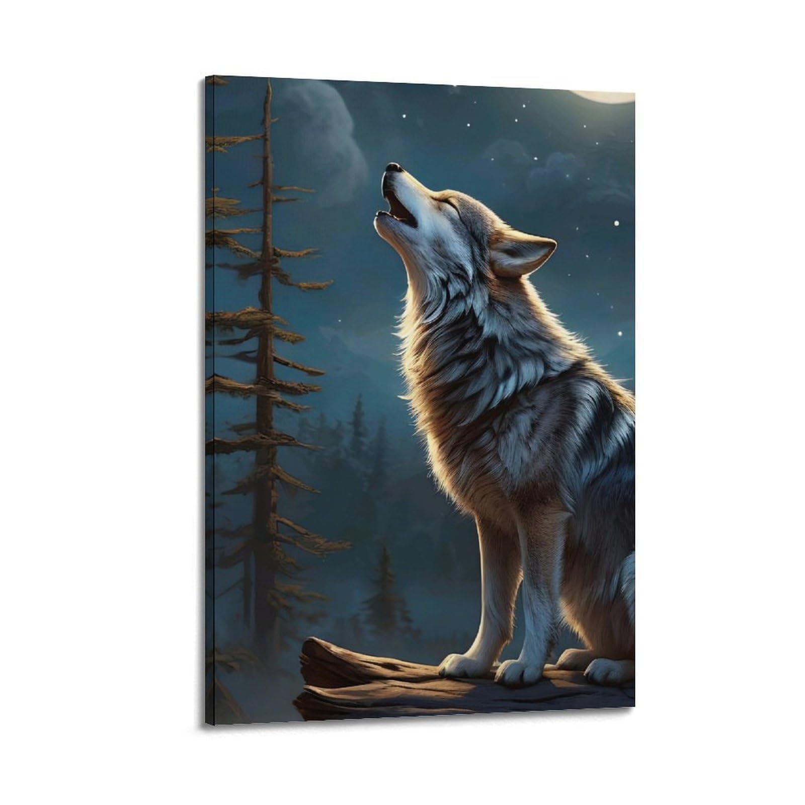 WZKTCL Animal Poster Growling Wolves Artwork Poster Decorative Painting Canvas Wall Posters And Art Picture Print Modern Family Bedroom Decor Posters 24x36inch(60x90cm)