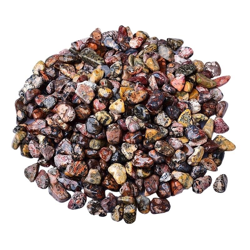 Dekorative Steine, Leopardenmuster-Kristallkiessteine ​​für Aquarium-Blumentopf-Landschaftsgestaltungsdekor, mehrere Größen(5-7mm1000g)