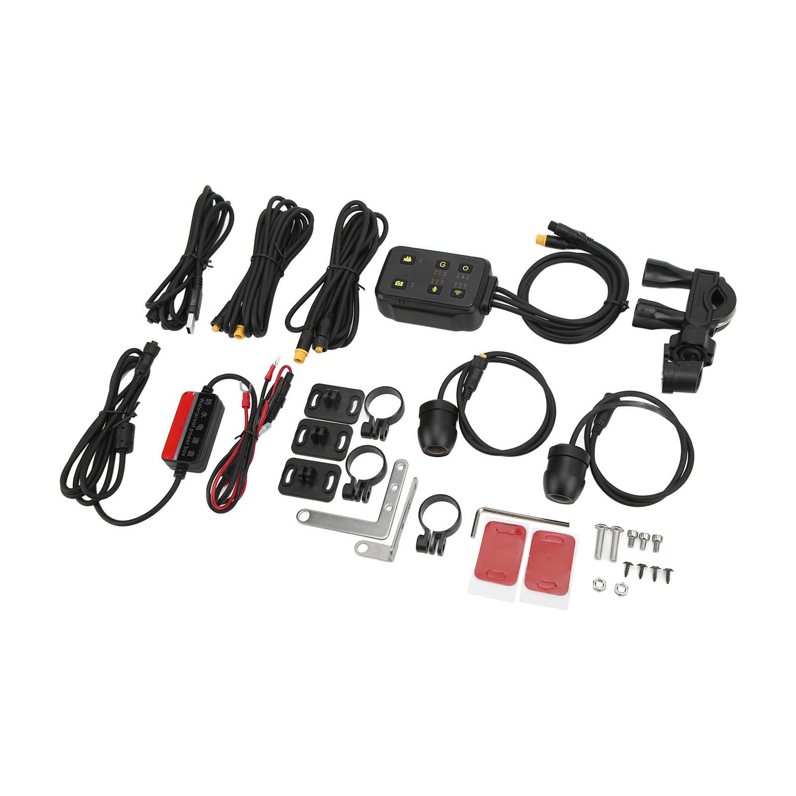 KIMISS Cámara de Salpicadero para Motocicleta con Grabación Dual de 1080P, Resistente Al Agua IP67, Sensor de Gravedad y Control de Aplicación para Cámara Delantera y Trasera