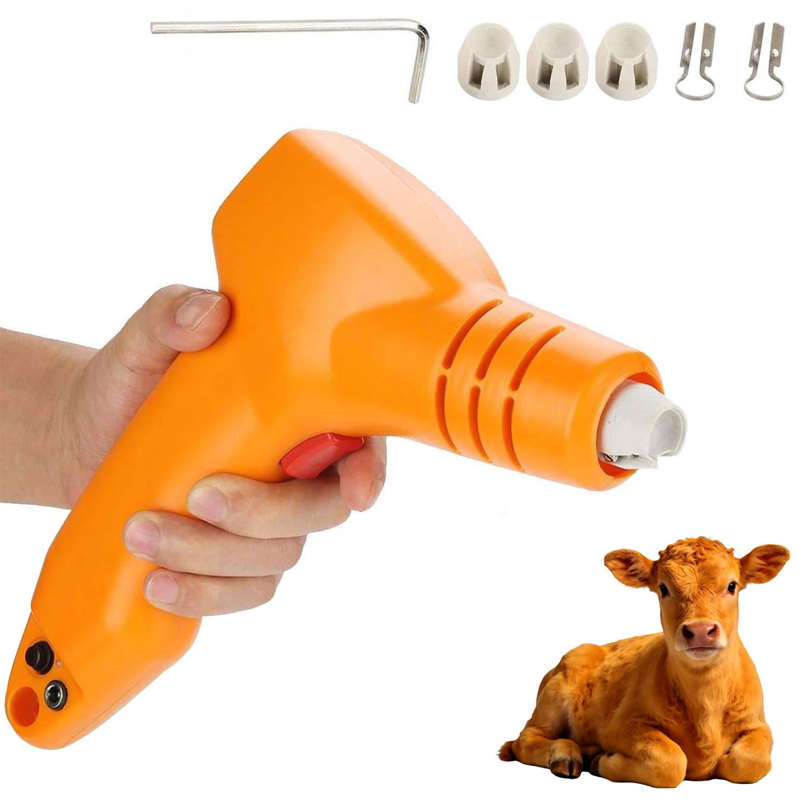 Macchina Elettrica Taglia Corna senza Fili, Dehornatore Indolore per Bovini con Display del Livello della Batteria, Riscaldamento Fino a 800°C in 4 s, Rimuovi Corna per Veterinario, Fattoria e Ranch