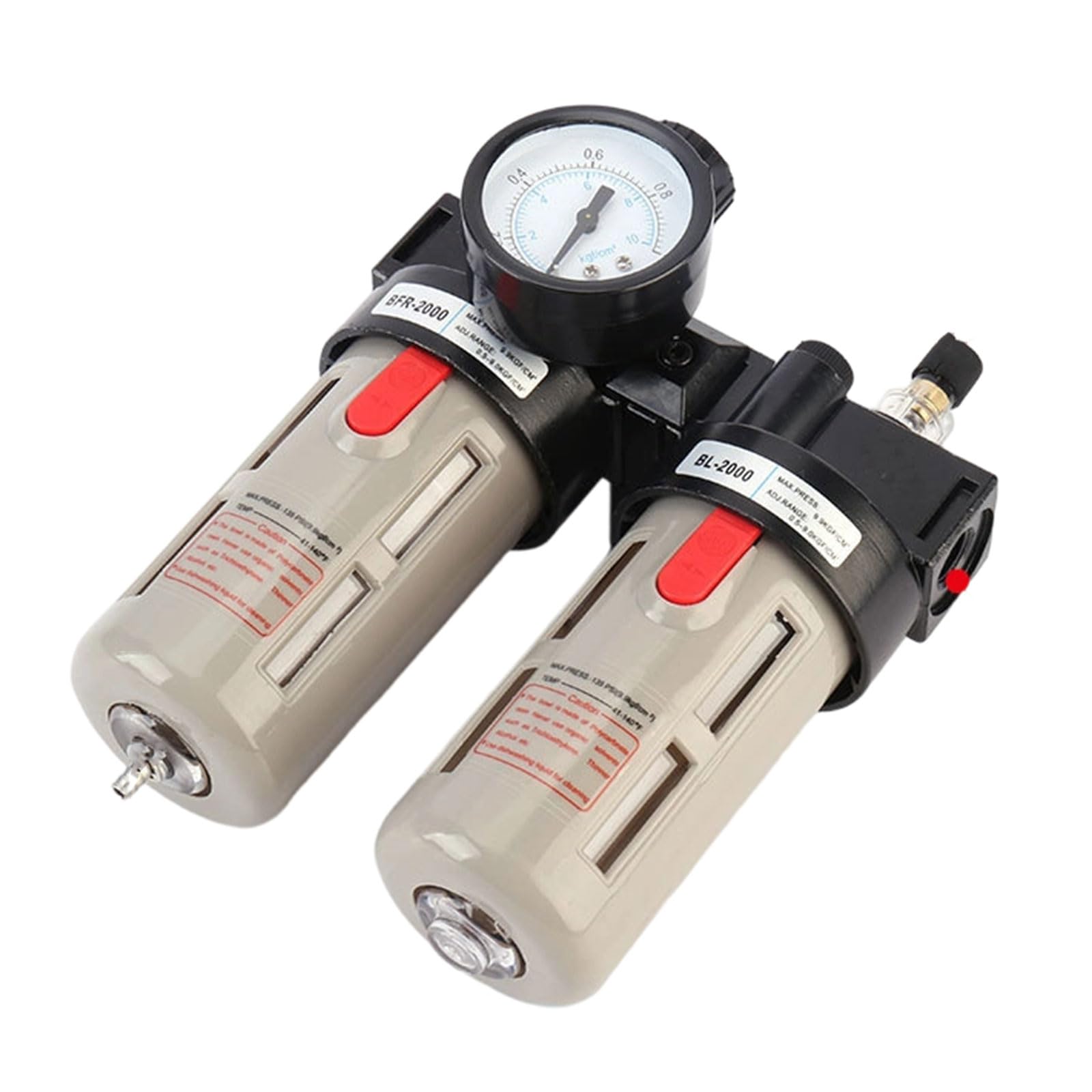 Oxxggkao Bfc2000 Two Piece Air Source Pneumatic Oil Water Separator Pressure Regulating Adapter With Pressure Easy To Use Air Source Pneumatic Oil Water Separator Filter