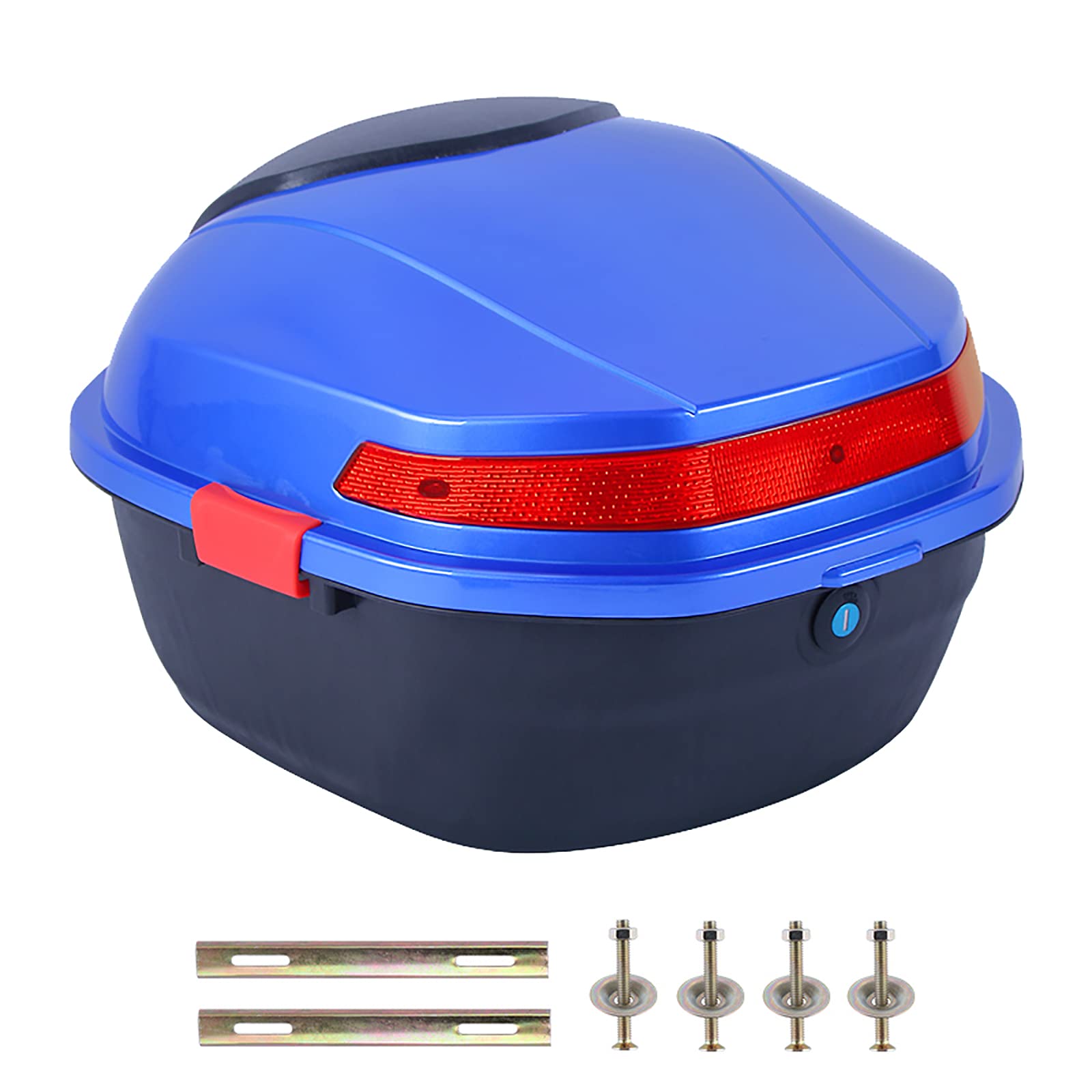 Coffre de moto universel top case avec dossier souple et catadioptre