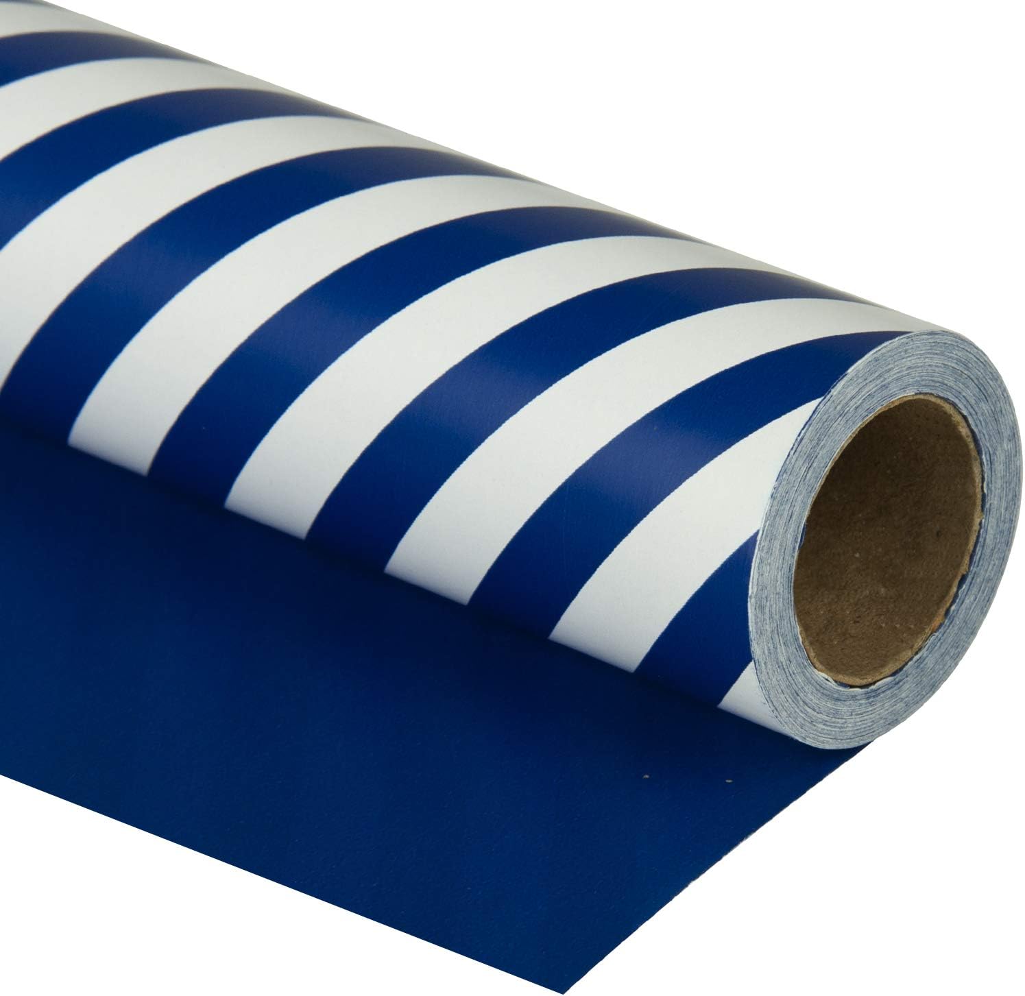 WRAPAHOLIC Reversible Wrapping Paper Navy and Stripes
