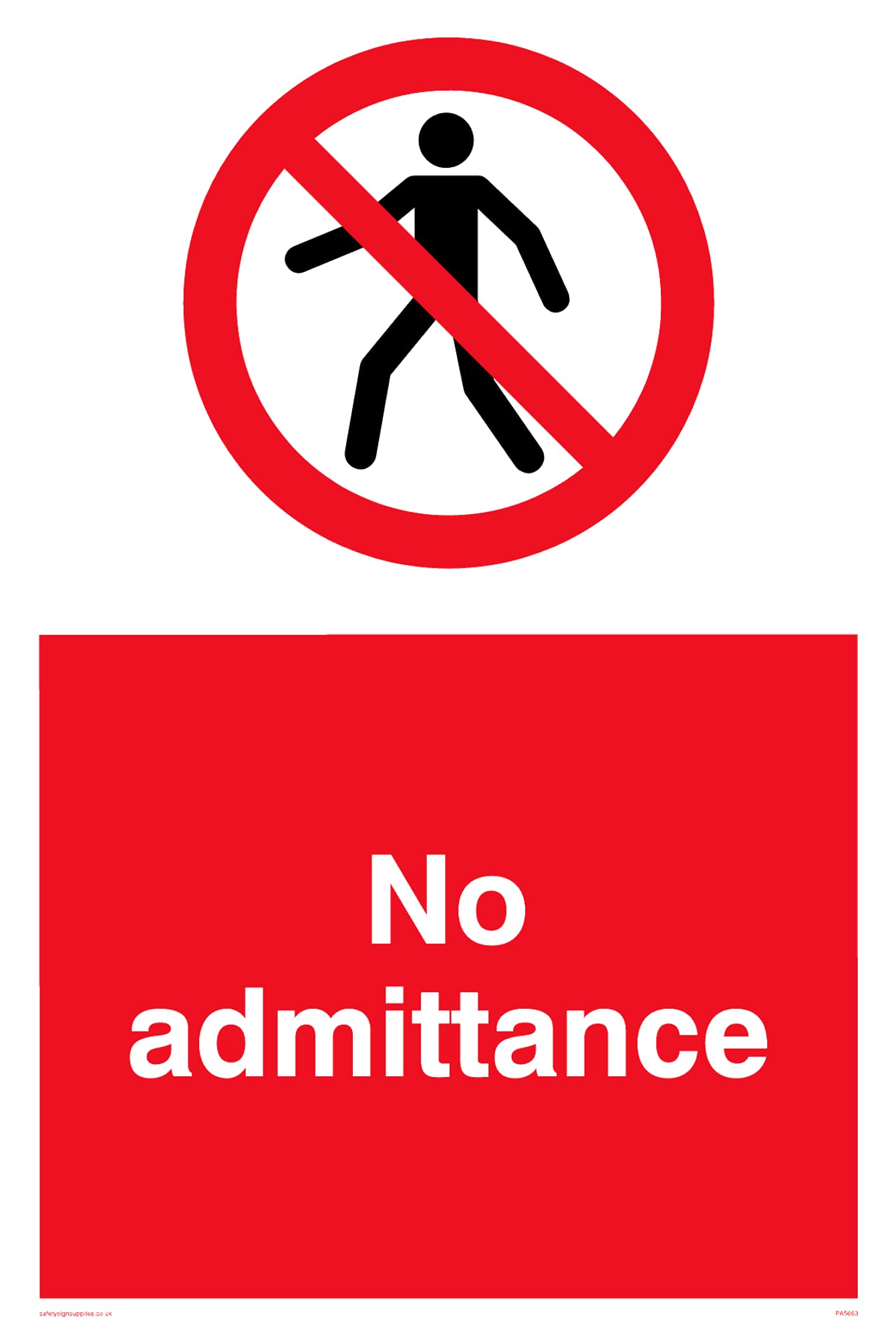 Pack of five - no admittance Sign - 100x150mm - A6P