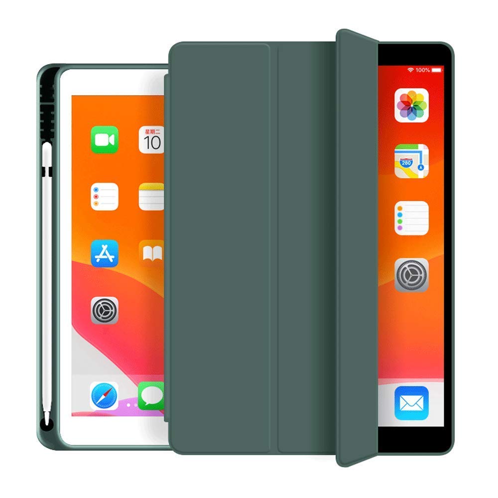 MOCA (Pencil Holder) Smart Flip Folio case Cover for Apple iPad 9.7 inch 2018 iPad 6 6th Gen Generation A1893 A1954 Stand Flip case Cover -Peacock Green-image-10