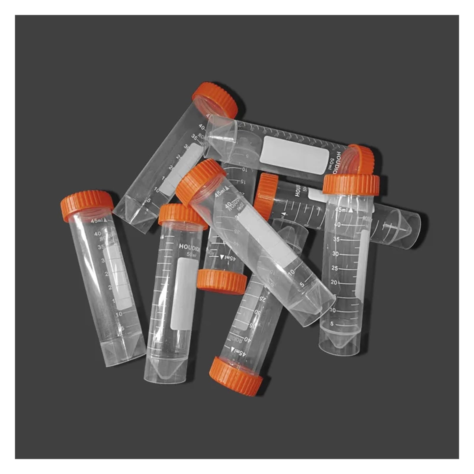yingyingjia 50 ml 25 szt. probówek wirówkowych, probówki stożkowe, szczelne nakrętki, pojemnik plastikowy, skalowane znaczniki do pisania, laboratorium, szkoła laboratoryjna