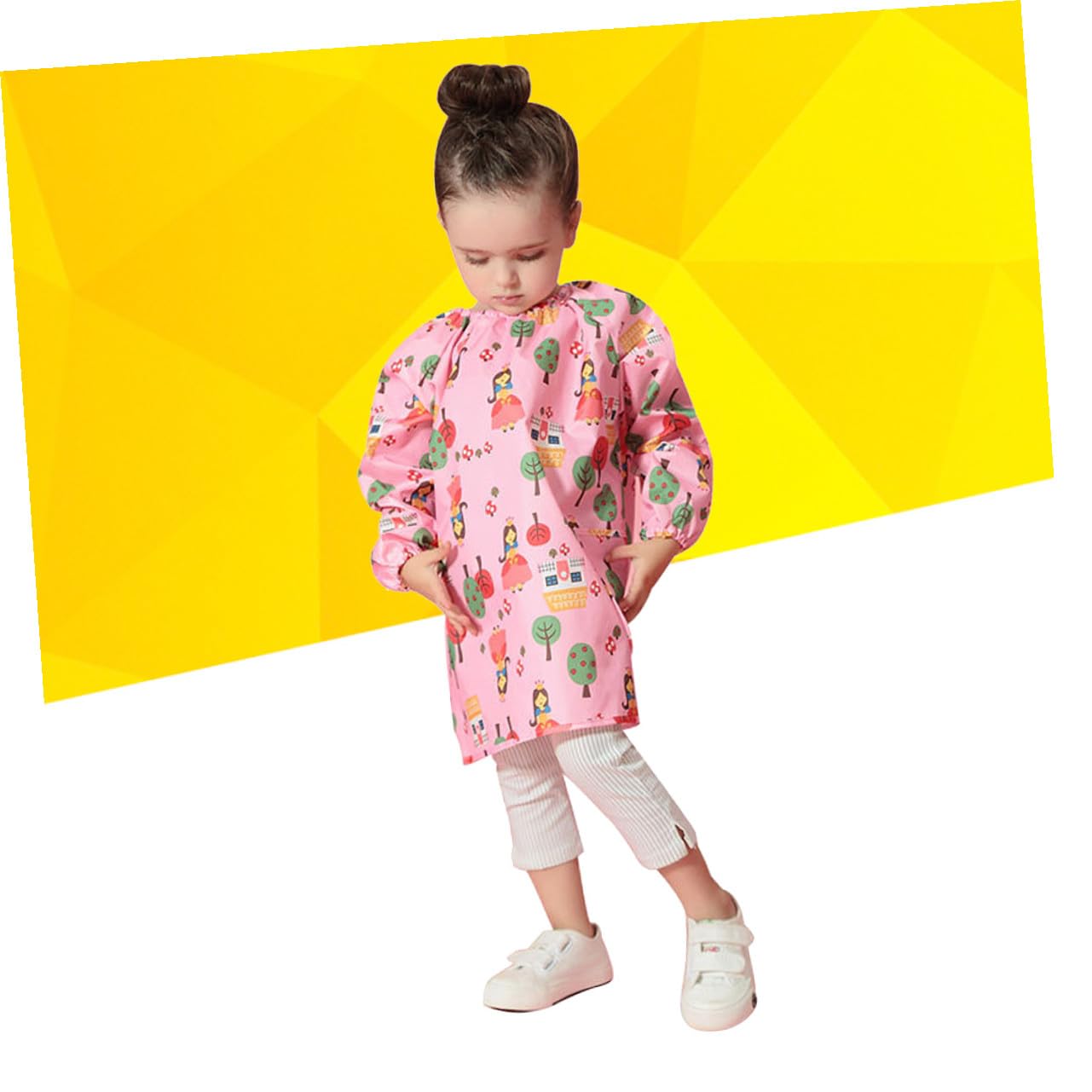 BESTonZON Tablier de Peinture Imperméable pour Garçon et Filles Manches Longues Taille S Polyester Respirant Protection Anti-Taches pour Activités Artistiques et Dessin Vêtement de