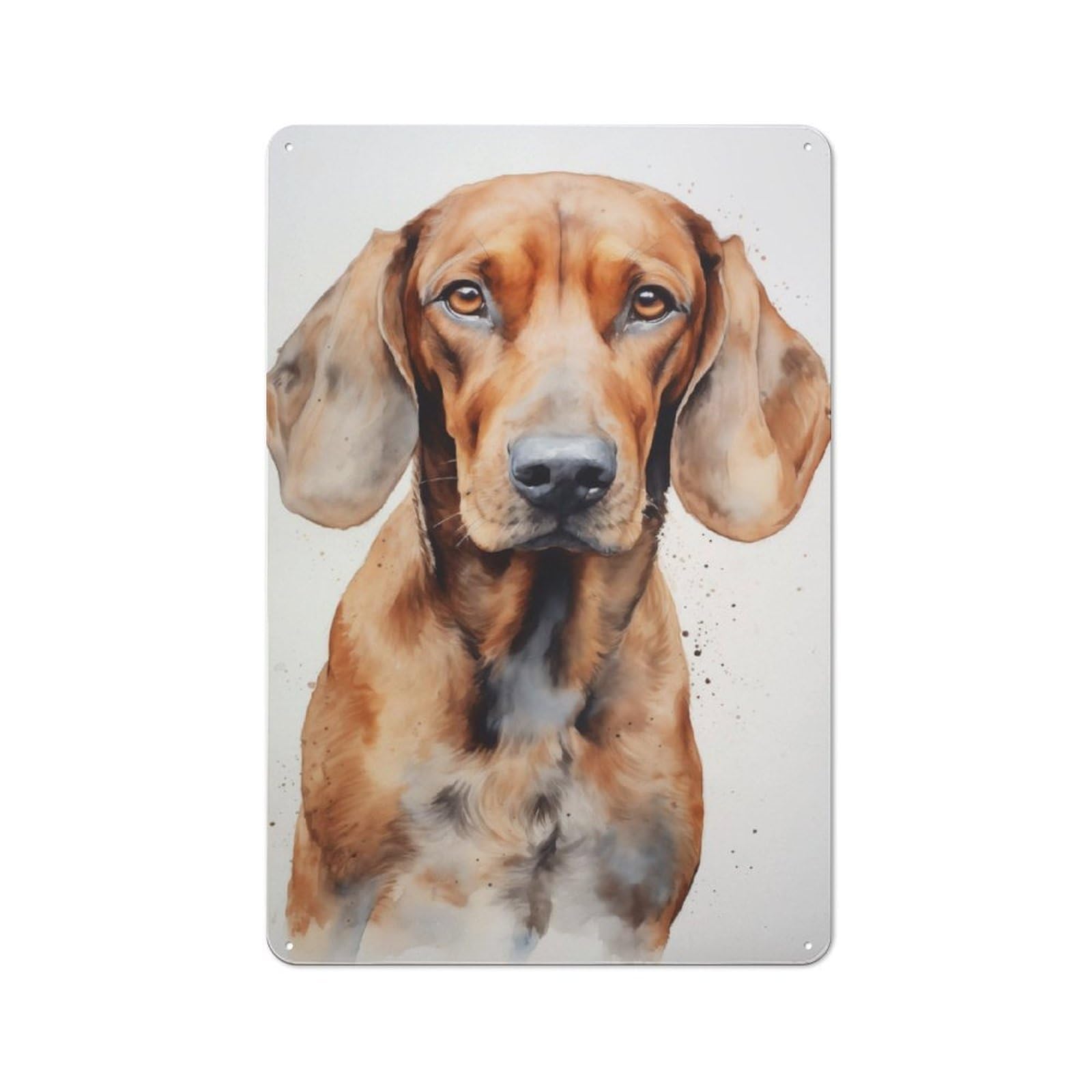 Junmoney Redbone Coonhound Painting Workshop Style Tin Sign 30X20cm, Garage Wall Decor For Tool Room, Garage, Studio Or Home Bar