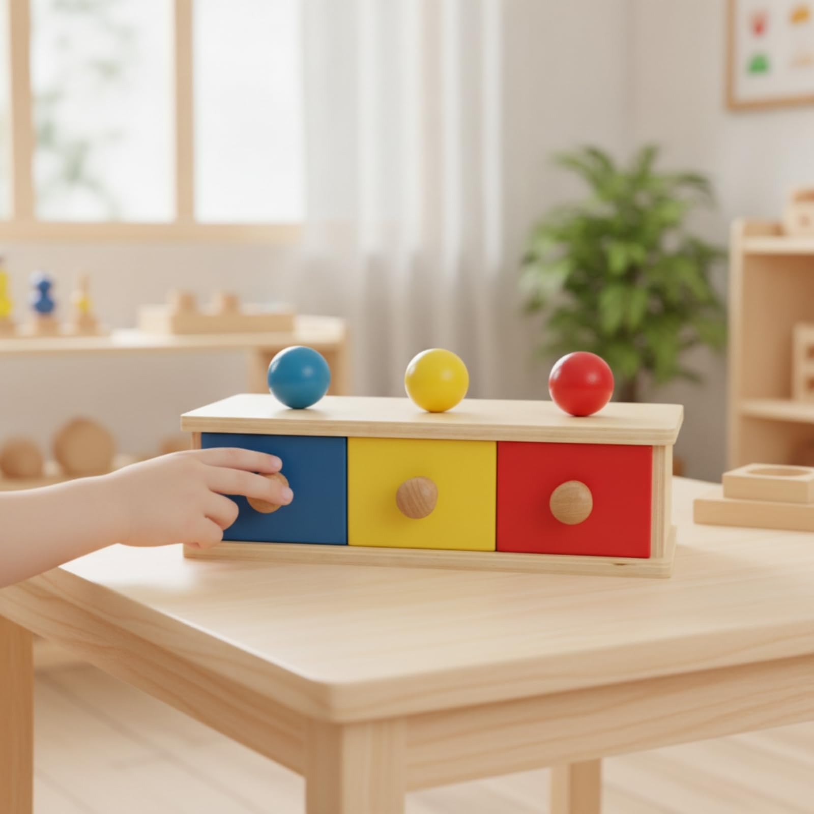 Qianly Scatola di Persistenza Degli Oggetti Educativo Gioco Della Persistenza Dell'oggetto Motricità Fine Scatola per Educatori, Casa