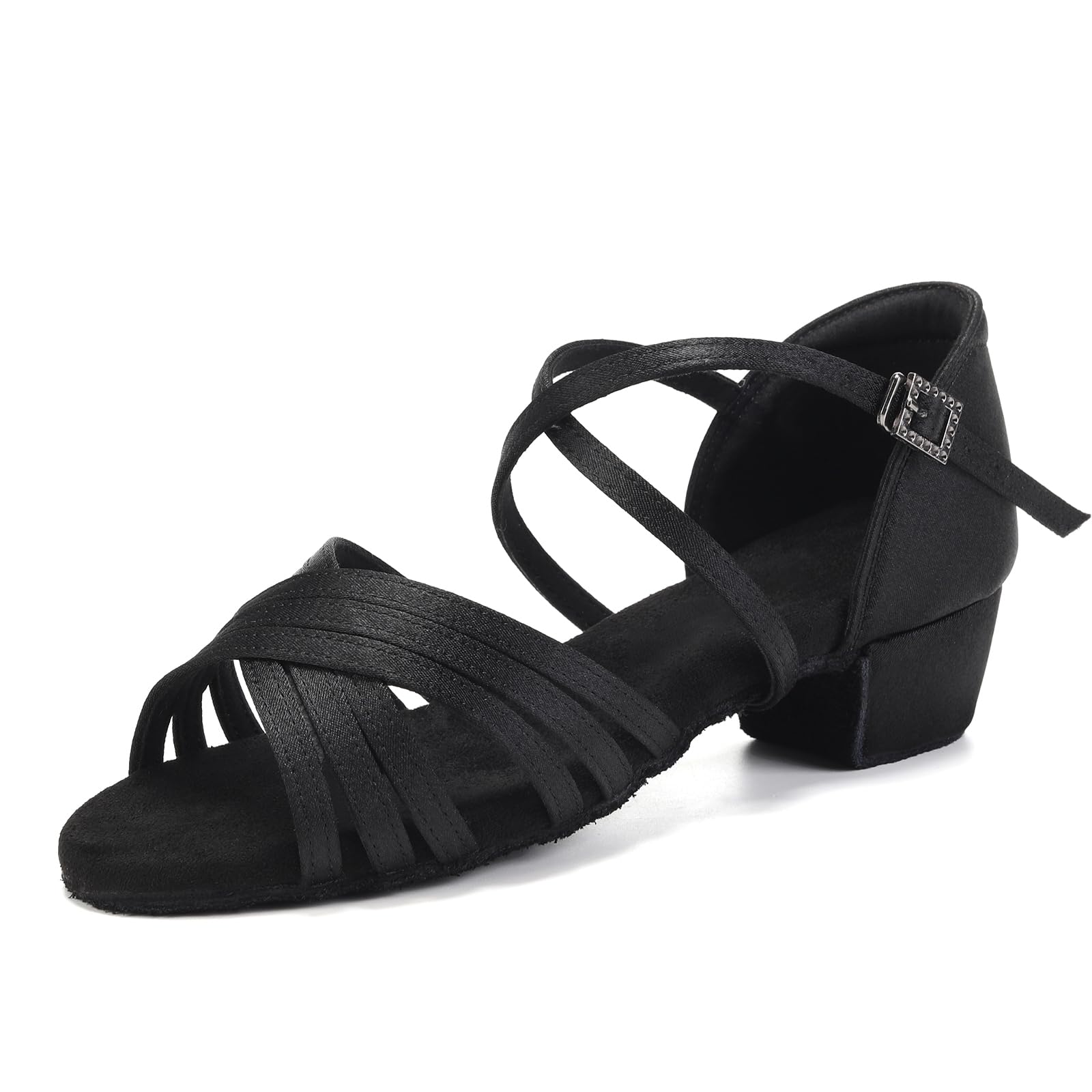SWDZM Chaussures de Danse Latine Fille avec Talon Bas de 3,5 cm de Salon Femmes