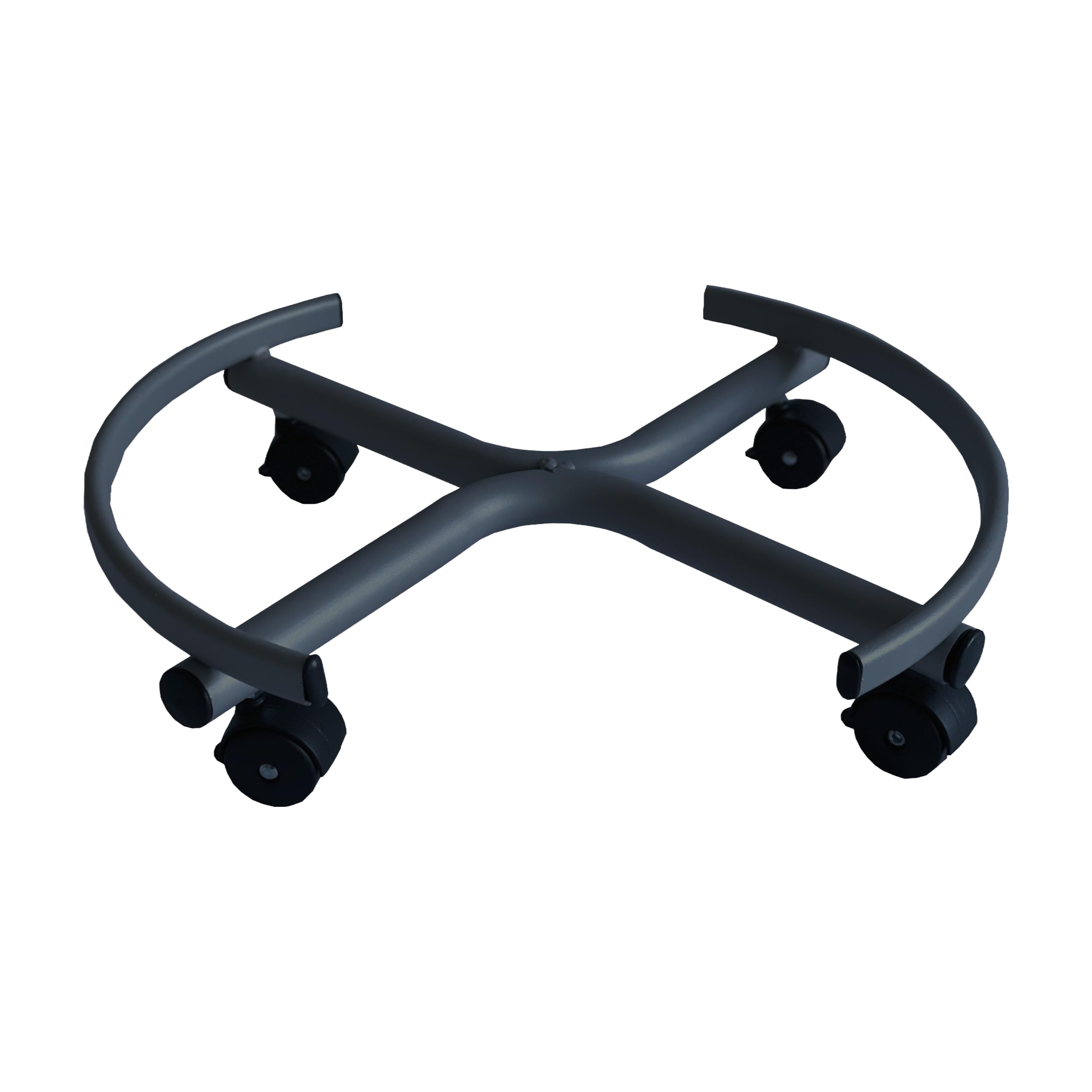 Tecnokit Supporto Fusto Olio - Carrello Portatutto Per Olio - Contenitore Acciaio Con Rotelle - Supporto Contenitore Olio Basso - 50L - Diametro Interno 38 cm - Nero