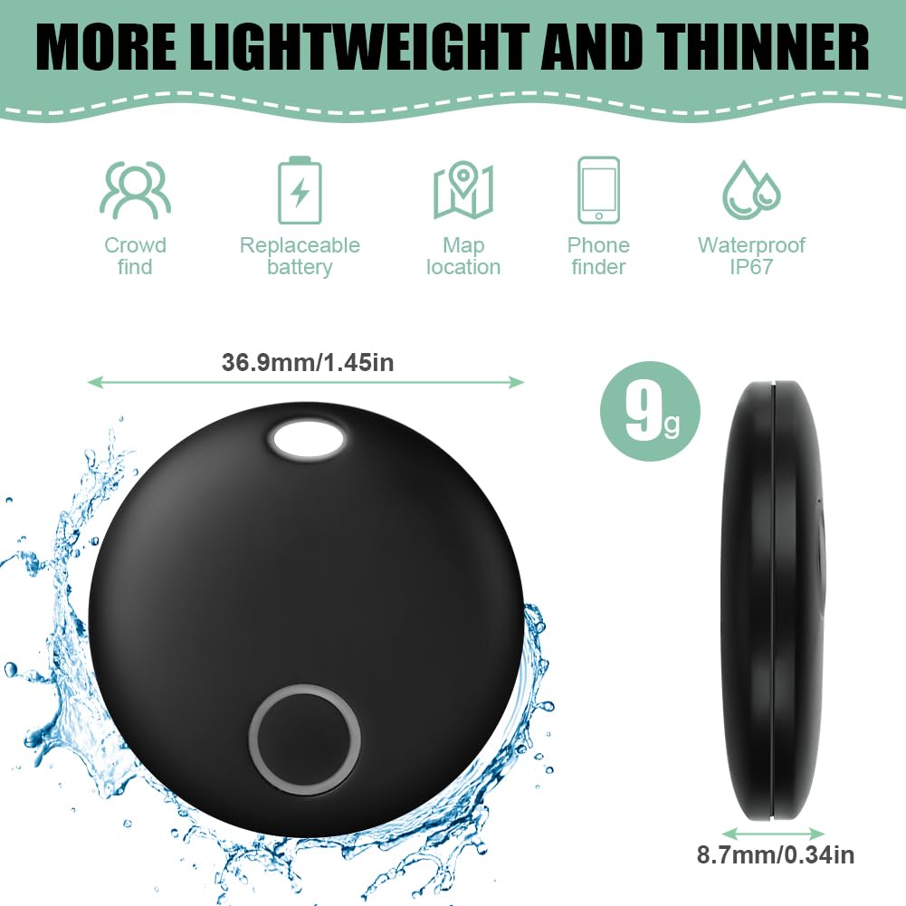 Ainiv Smart Tag 4 Pack, Bluetooth Item Finders, Item Tracker Compatible with Apple Find My (iOS Only), Up to 50m/164ft Range - Image 2