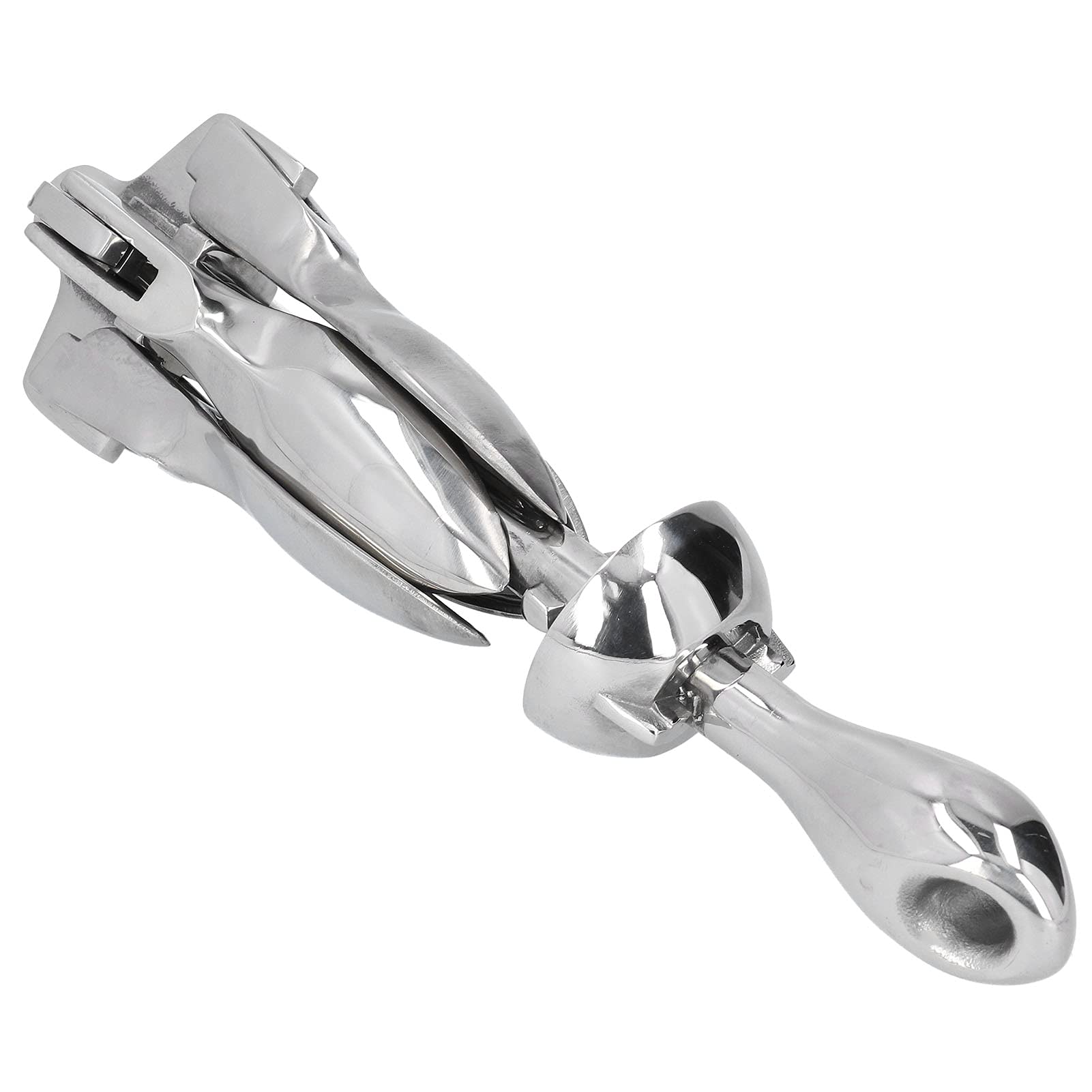 Cocoarm Ancre de Bateau Ancre Pliante en Acier Inoxydable 316 Grappin de Bateau de 1,5 Kg avec 4 Dents Pliantes Rangement Compact Maintien Inférieur Solide pour Marin Yacht Dinghy Gonflable