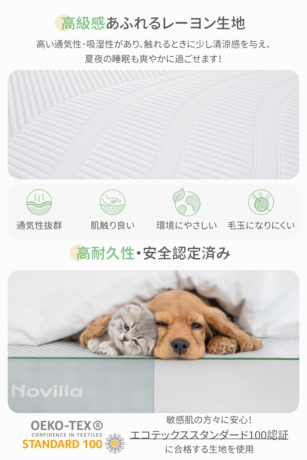 Amazon.co.jp: Novilla マットレス クイーン 極厚20cm 硬め 高反発