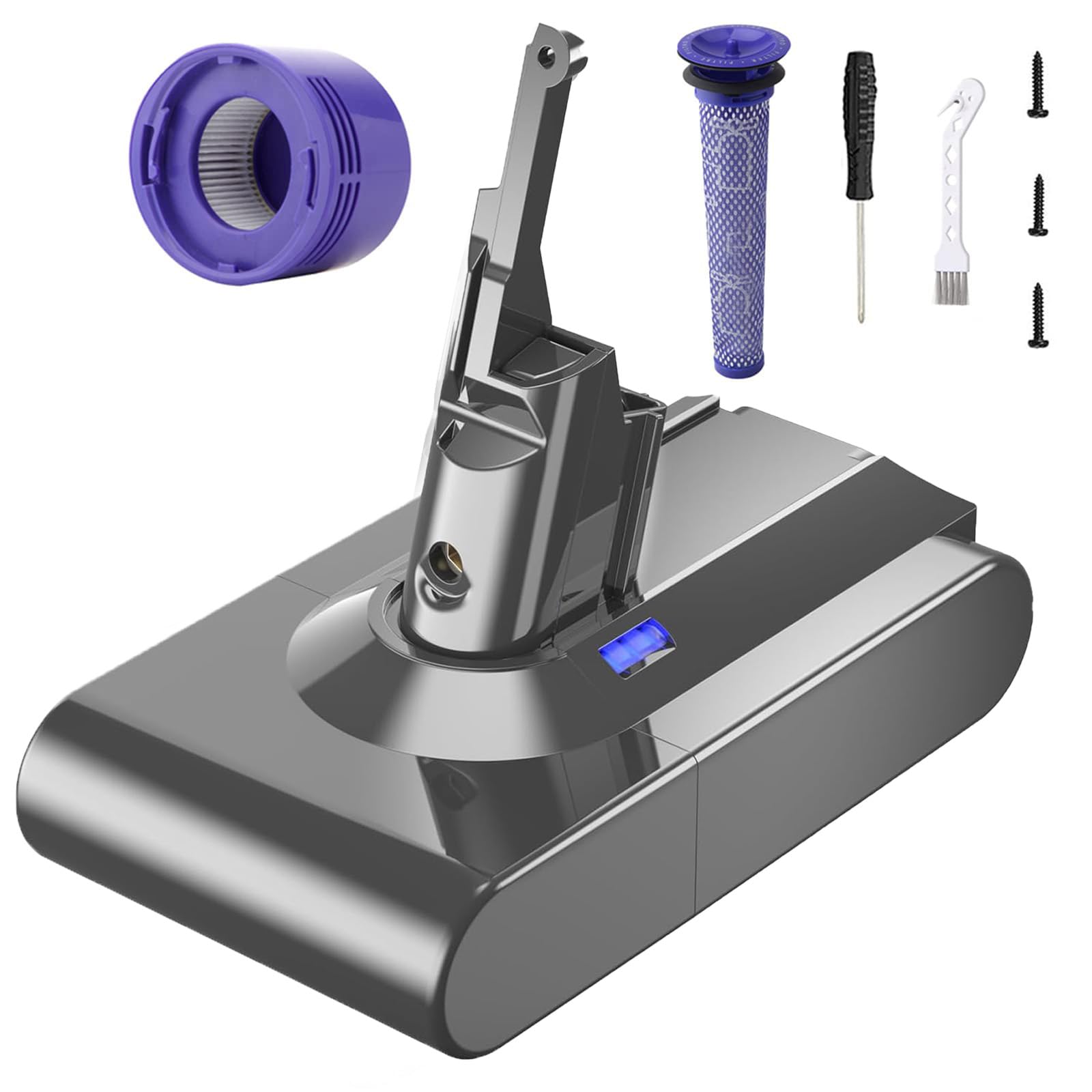 Replacement Battery for Dysn V8 Animal/Absolute/Motorhead/Fluffy Vacuum Cleaner Li-ion 967834 05 Battery【with Accessoires】