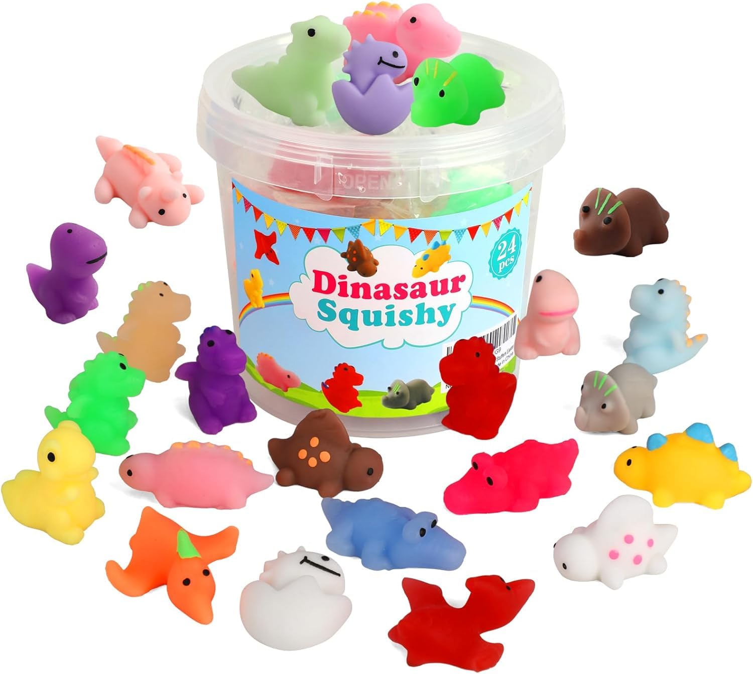 5 Pack Dinasaur Mochi Squishy Toys