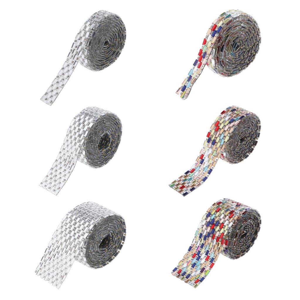 2 Cinta de Cristal Appliques Decorativos Adornos para Coser Recorte para Manualidades con Termofusible Adecuado para Bodas, 6 Piezas