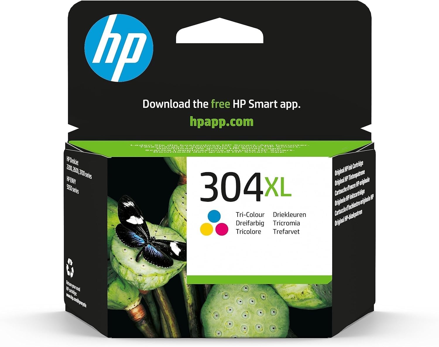 HP 304XL Tricromia, N9K07AE, Cartuccia Originale da 300 Pagine, Alta Capacità, Compatibile con Stampanti DeskJet 2620, 2630, 3720, 3730, 3750 e 3760, Envy 5010, 5020 e 5030