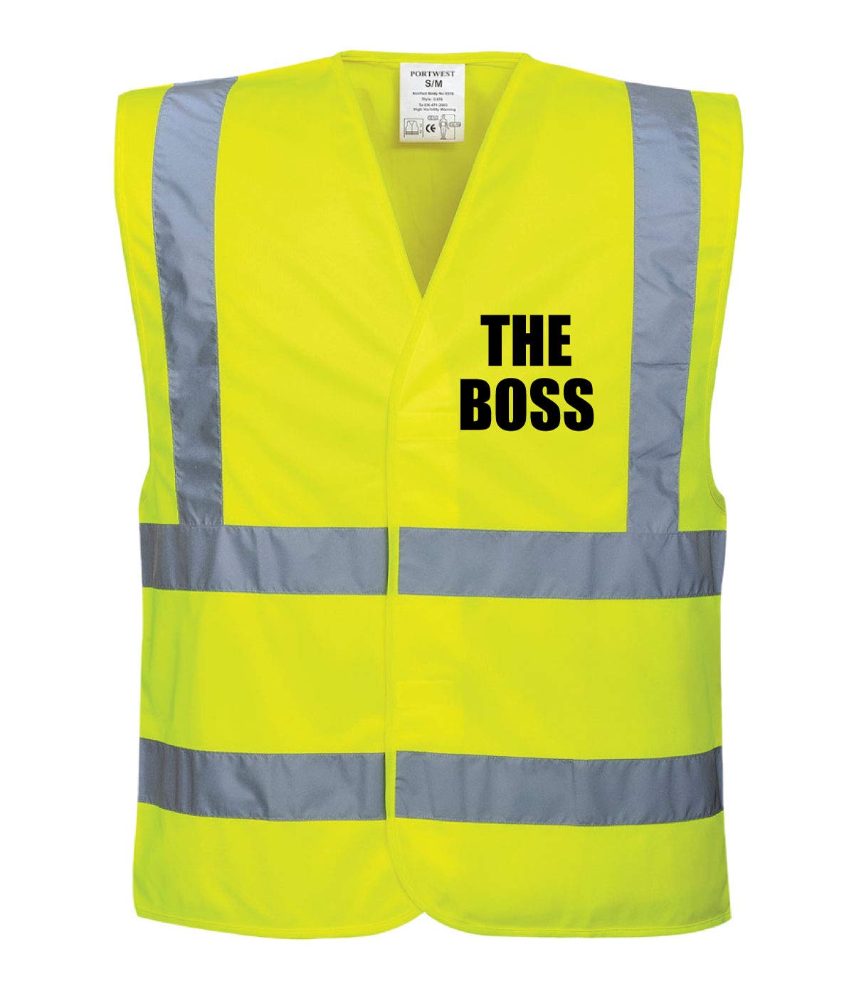 60 Second Makeover Limited Hi Viz Yellow Vis Vests The Boss Safety High Visibility Building Site Novelty Workwear