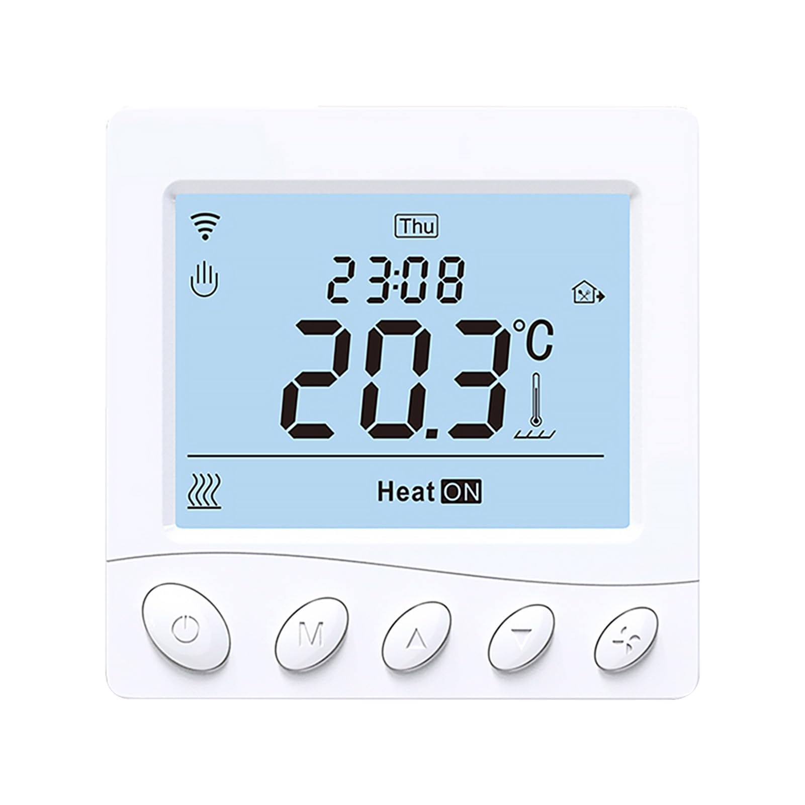 Termostat Nest, Sterowanie za pomocą Aplikacji głosowej. Tygodniowy Programowalny Termostat z Dużym Termostatem z Ekranem LCD. Dla Domu i Domu. (Poliwęglan)