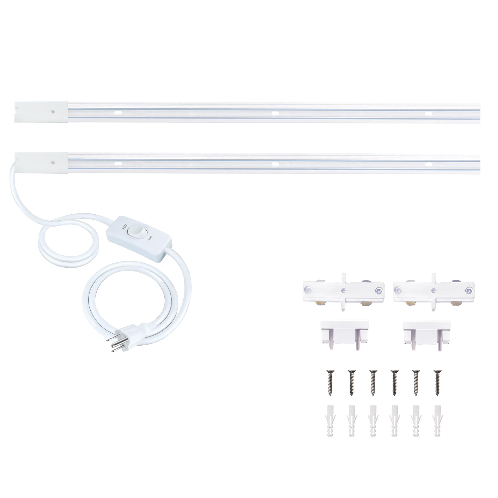 White H Type Track Lighting Rail Kit, 6.56FT(3.28*2)Track Lighting System