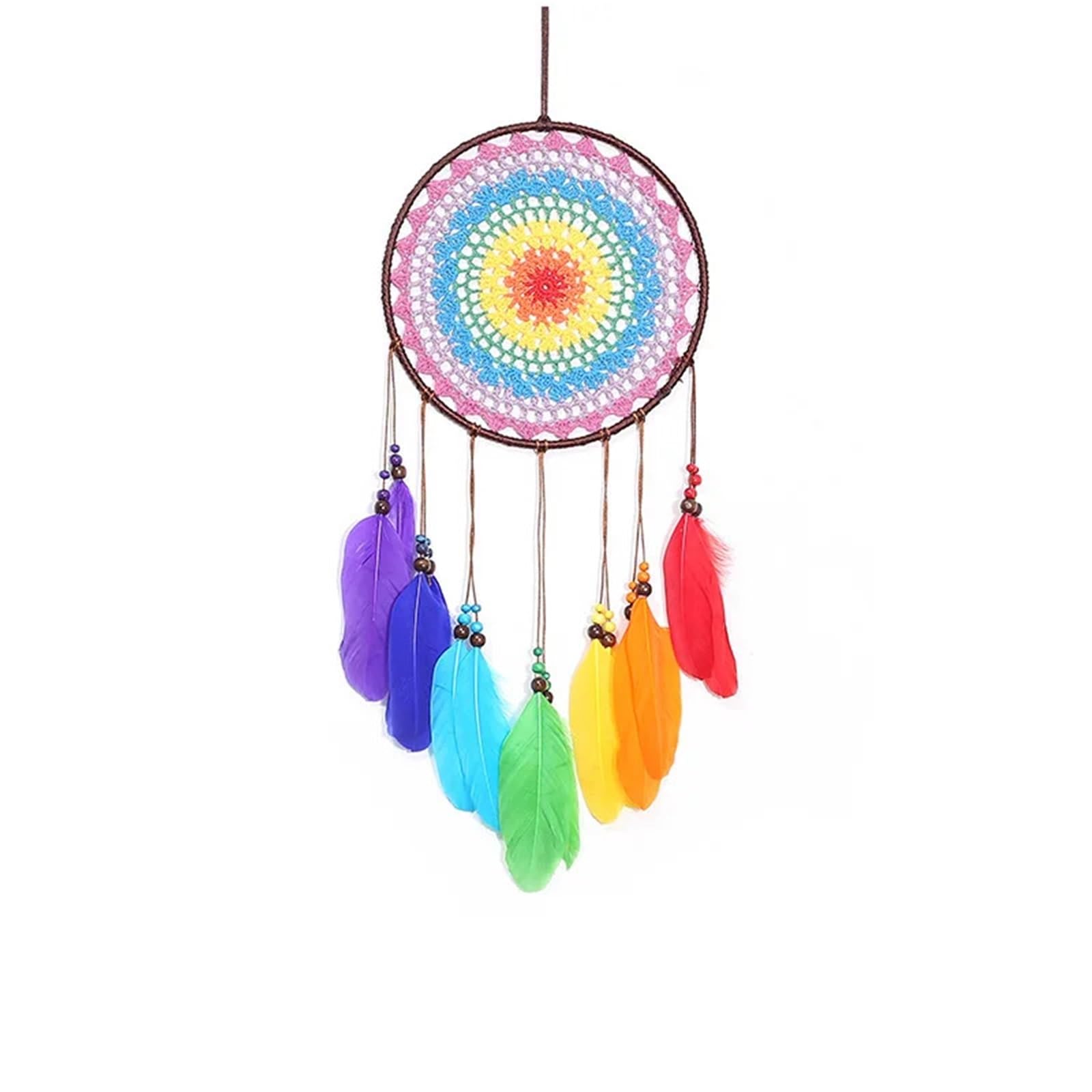 Hand-Woven Dream Catcher Car Pendant - Creative Feather Wind Chime