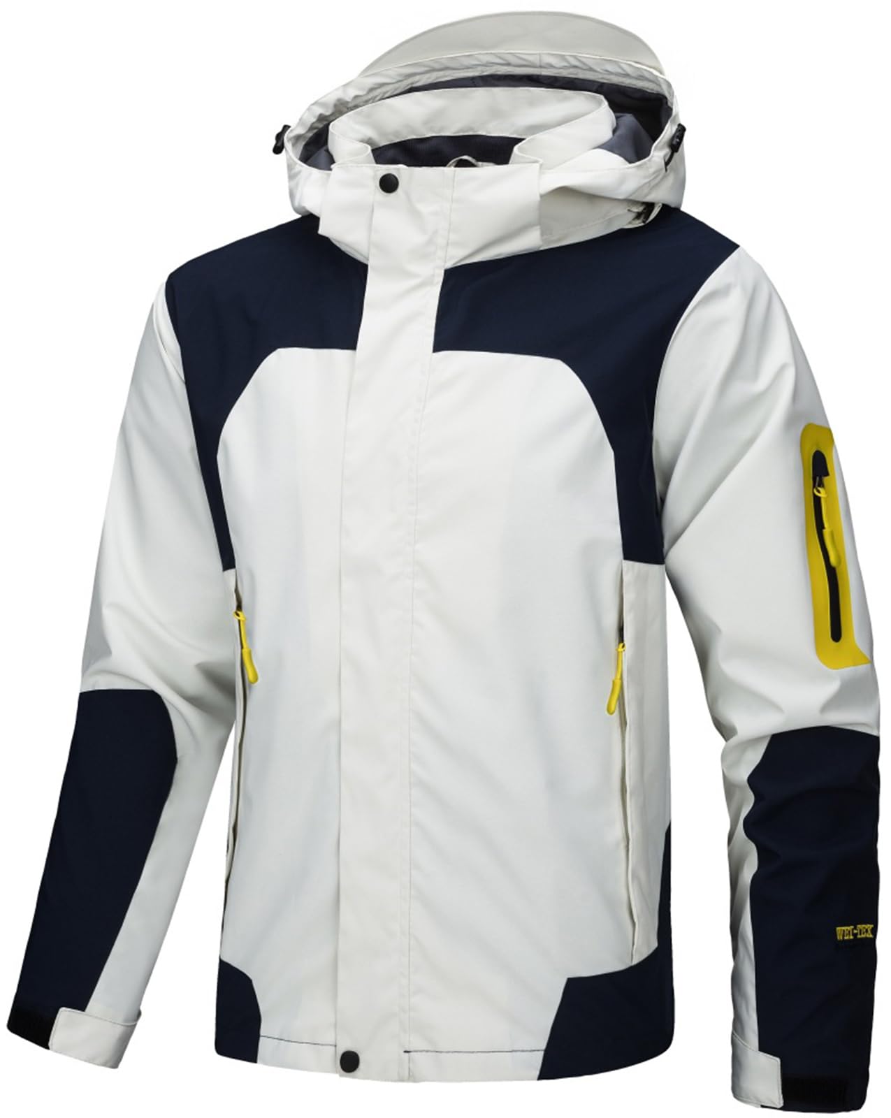 Veste Softshell Homme Imperméable Coupe-Vent - PADOLA - Capuche Amovible - Pour Randonnée, Vélo, Travail - Taille M à 3XL